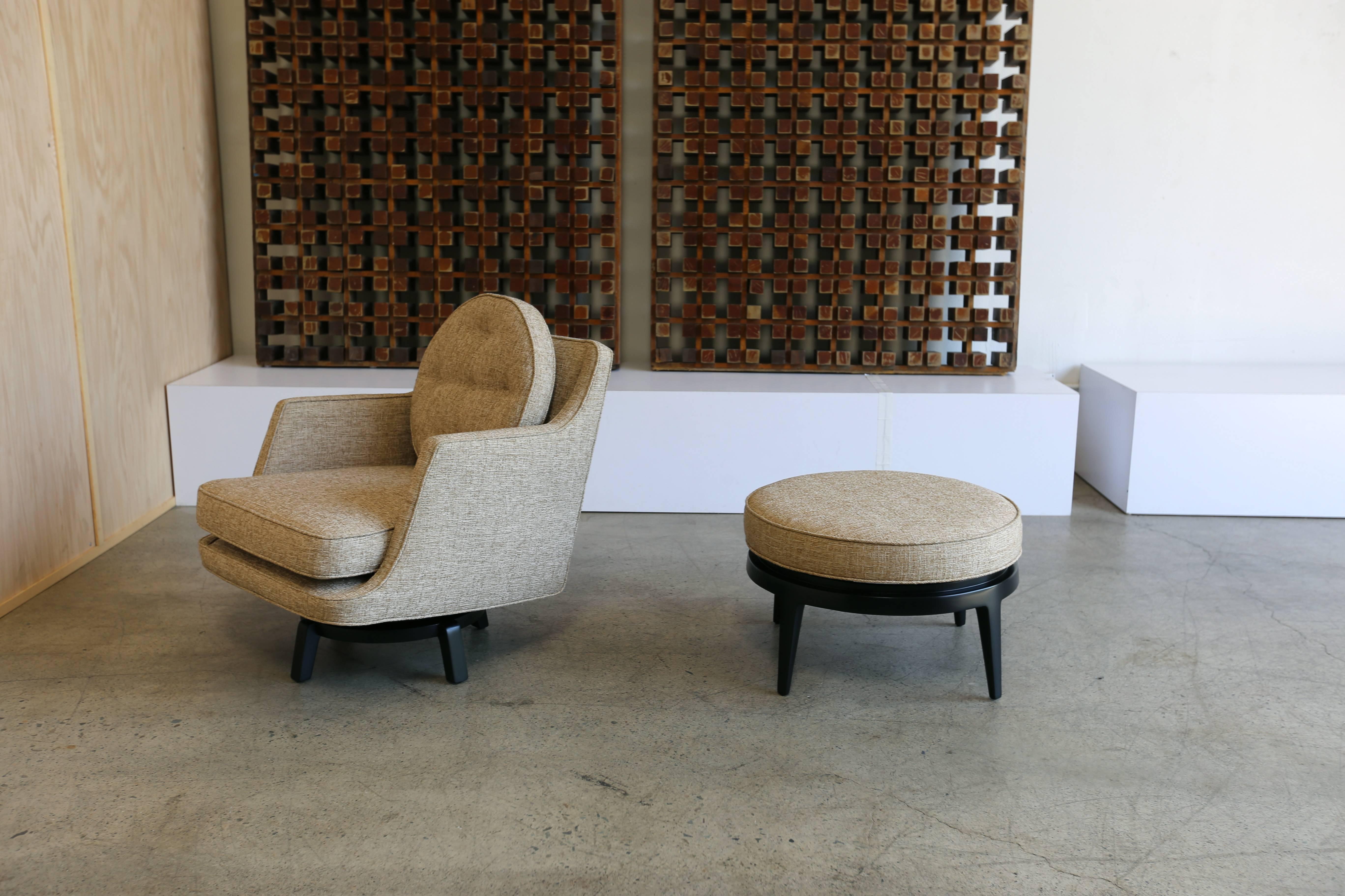 Swivel Lounge Chair and Ottoman by Edward Wormley for Dunbar 2