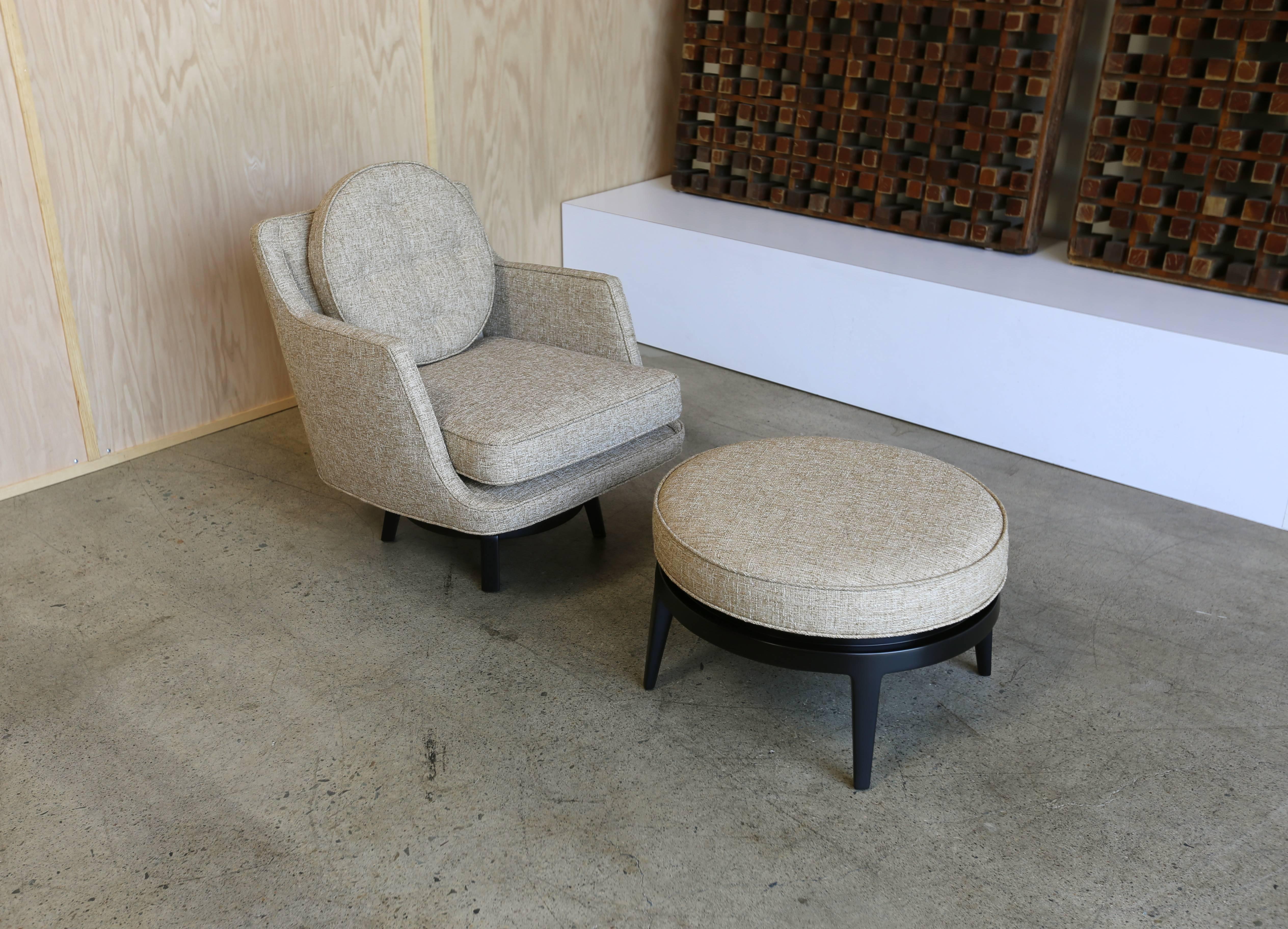 Swivel Lounge Chair and Ottoman by Edward Wormley for Dunbar 3