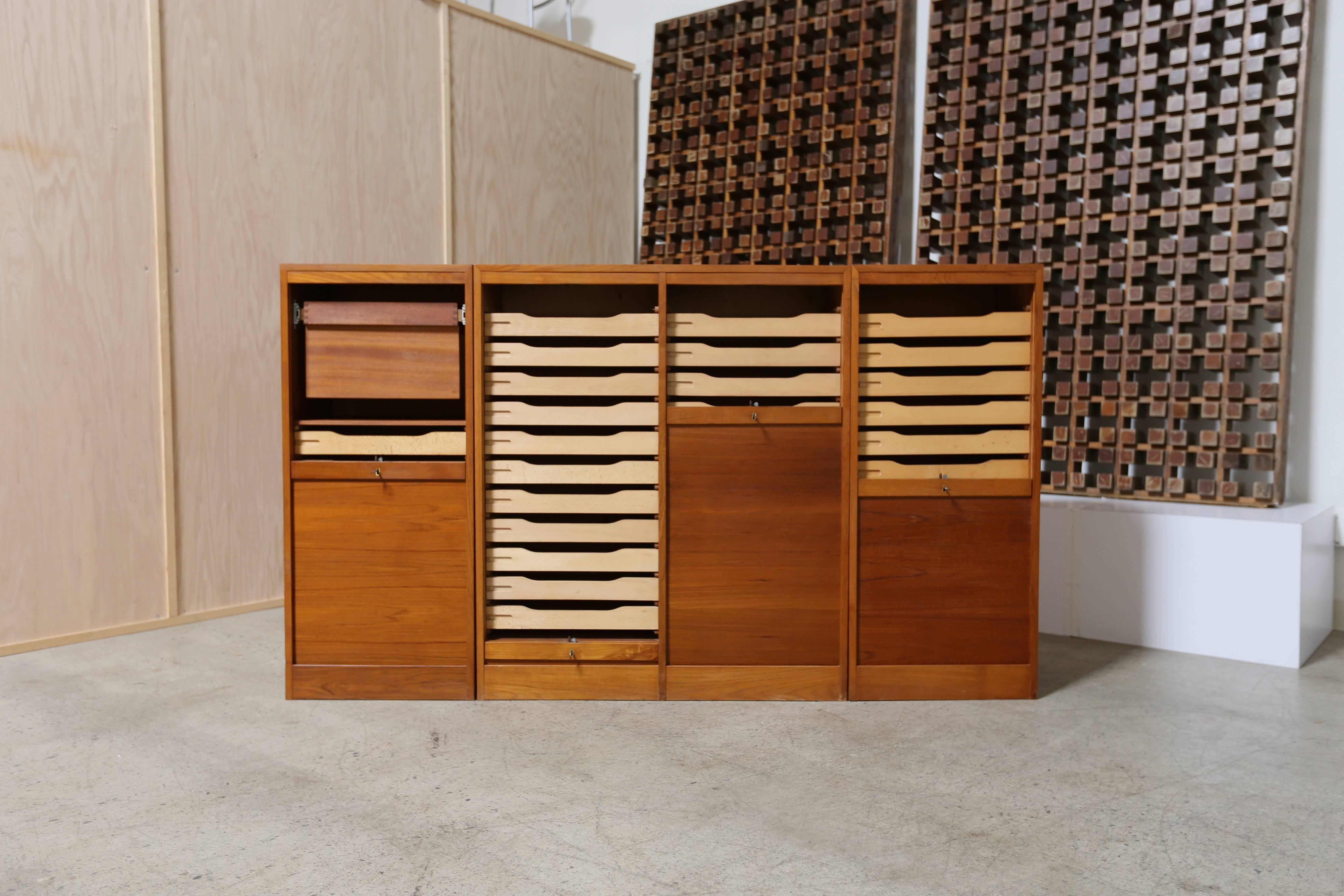 Teak Roll Top Cabinet 1