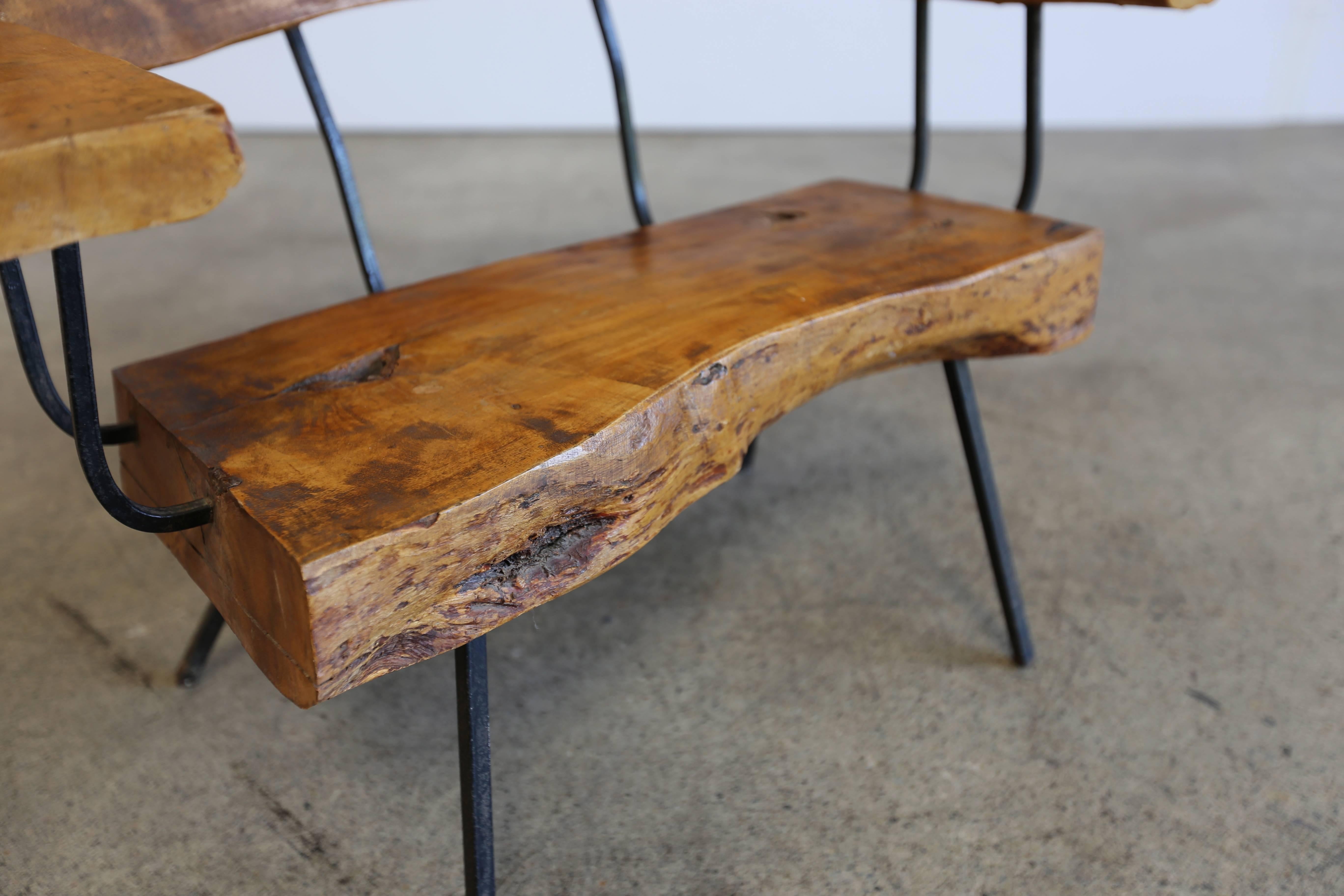 Primitive Wood Log Table and Chairs by Sabena In Good Condition In Costa Mesa, CA