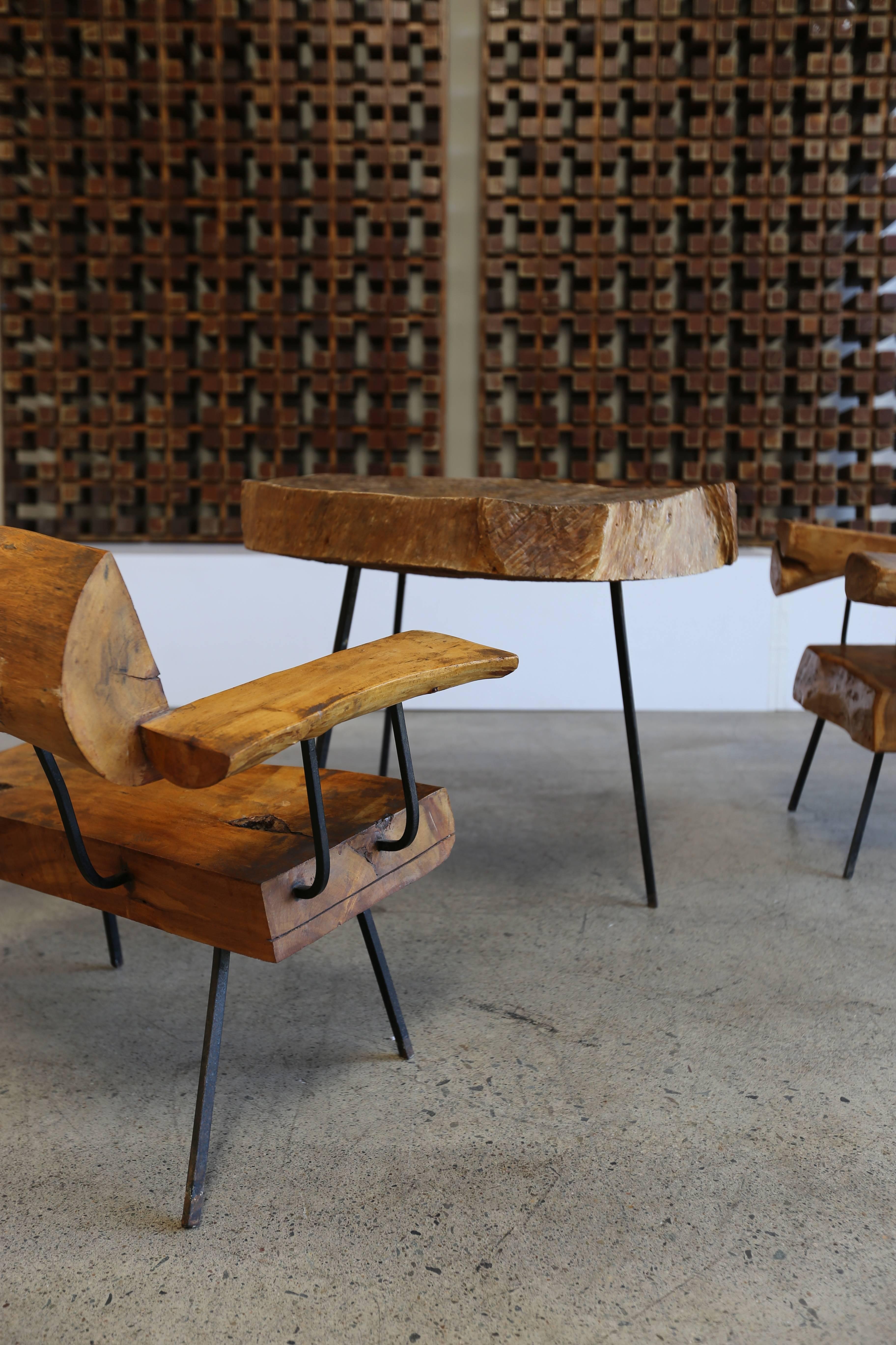 Primitive Wood Log Table and Chairs by Sabena at 1stDibs | log table ...