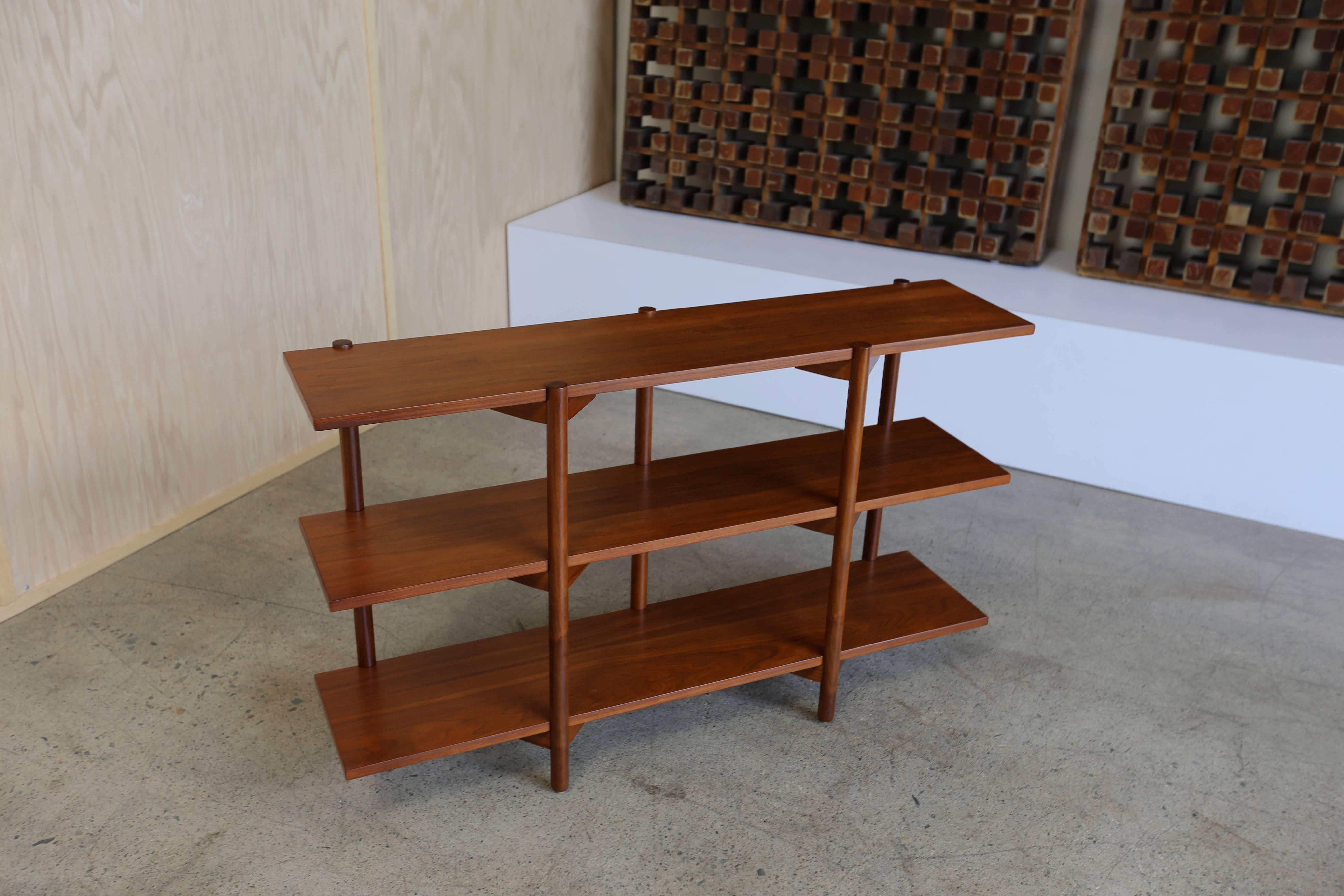 Walnut bookcase or bookshelf by Milo Baughman for Glenn of California. California design.