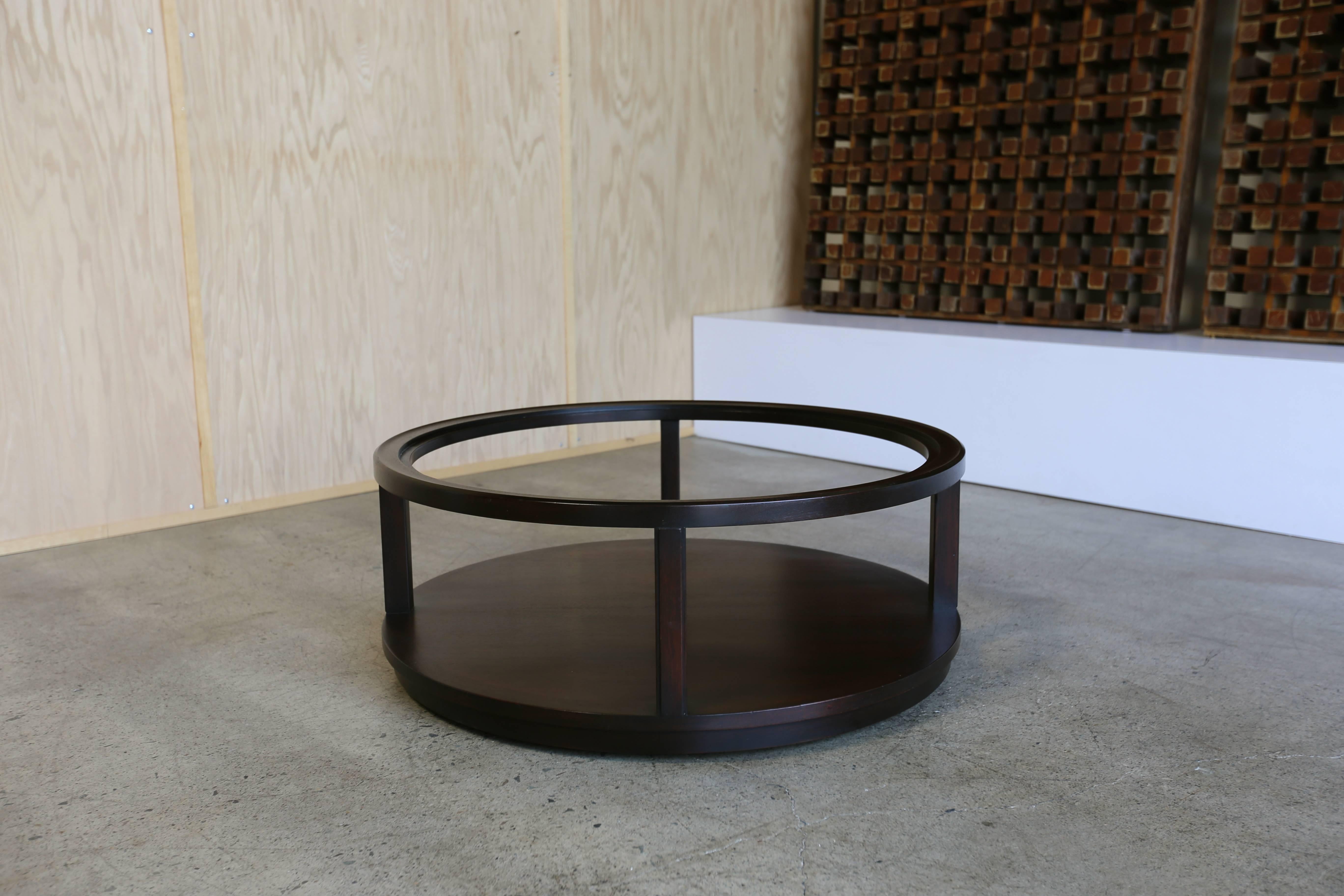 20th Century Mahogany and Glass Coffee Table by Edward Wormley 