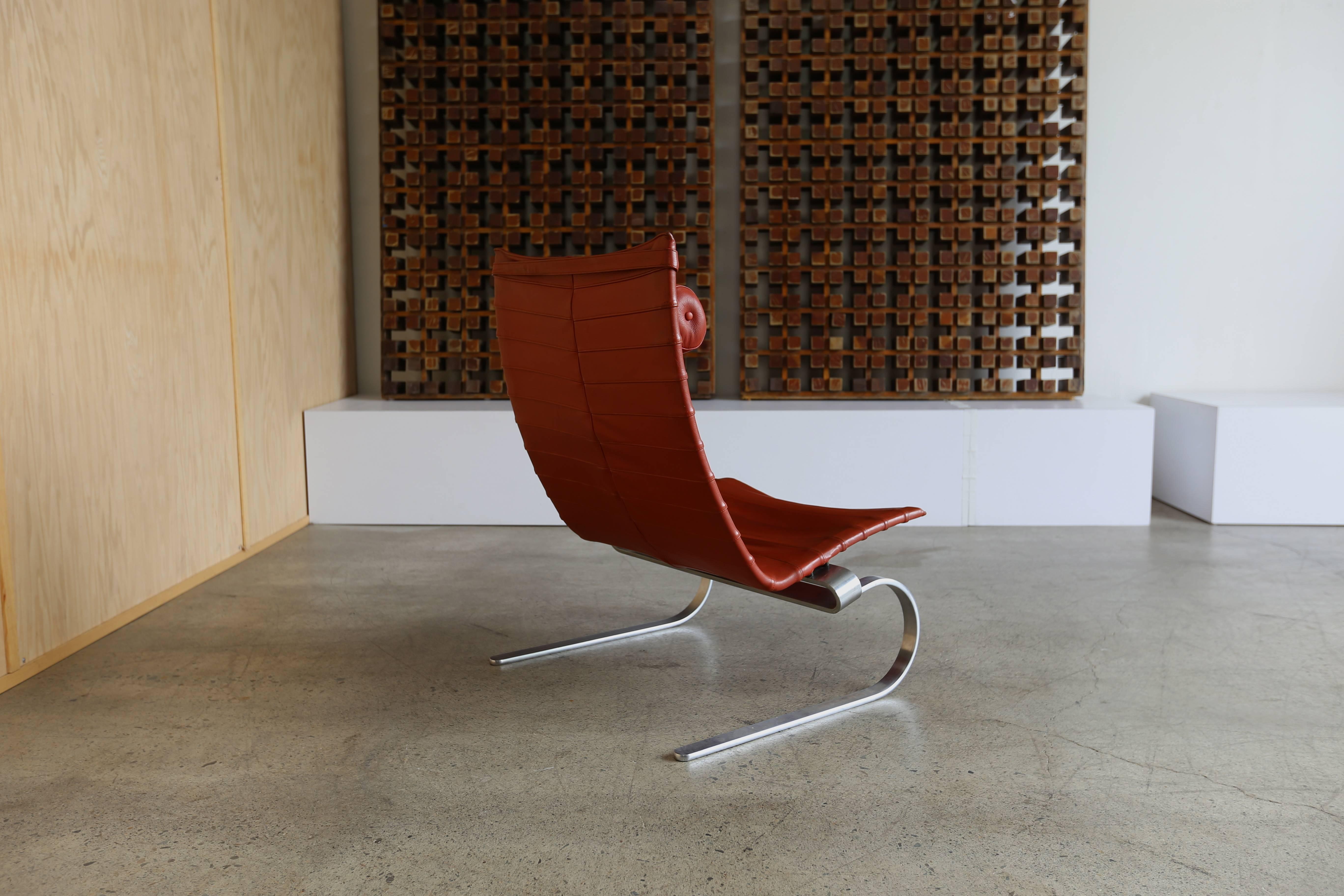 Steel Pair of Poul Kjaerholm Pk20 Lounge Chairs
