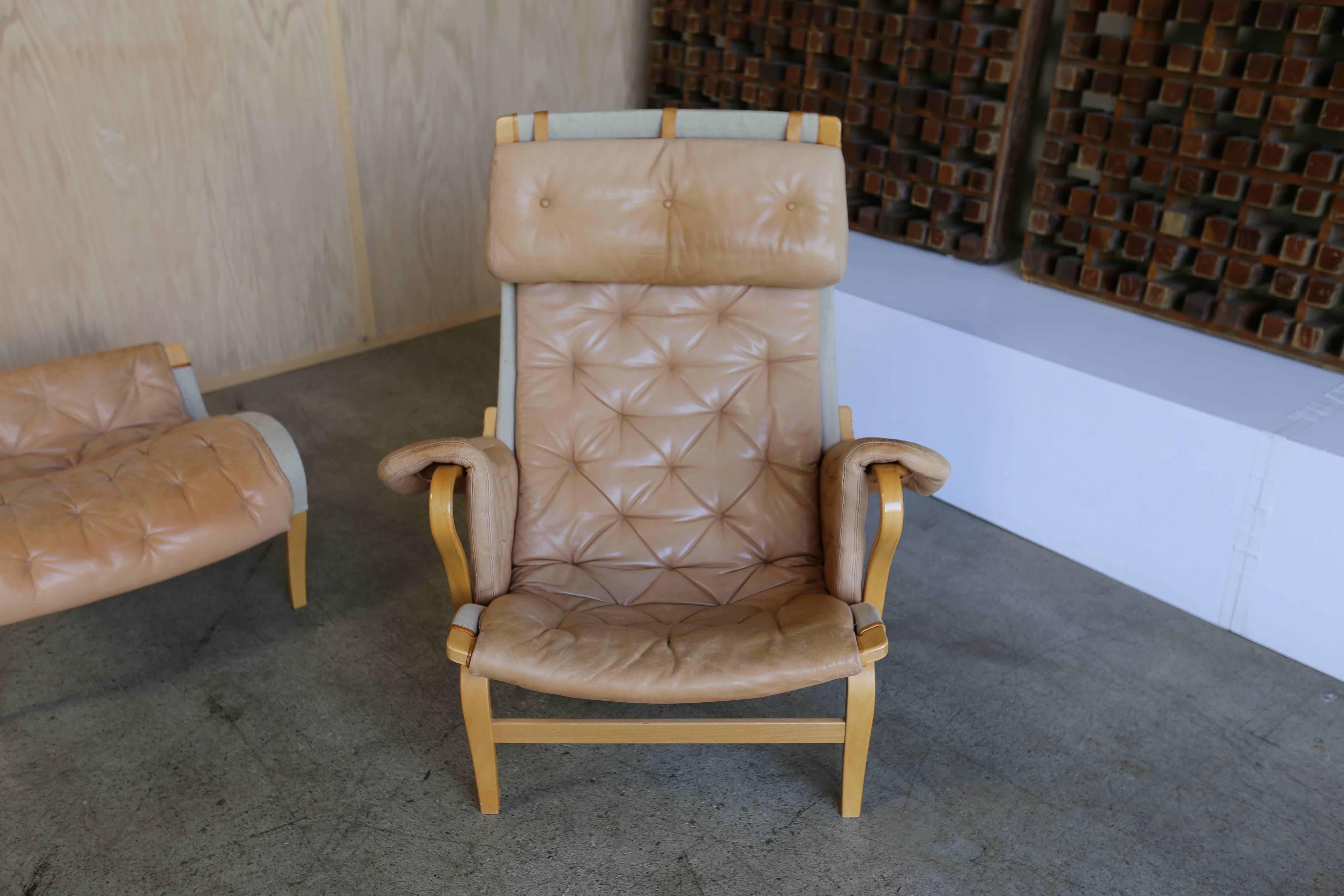 Pernilla Lounge Chair with Ottoman by Bruno Mathsson In Good Condition In Costa Mesa, CA