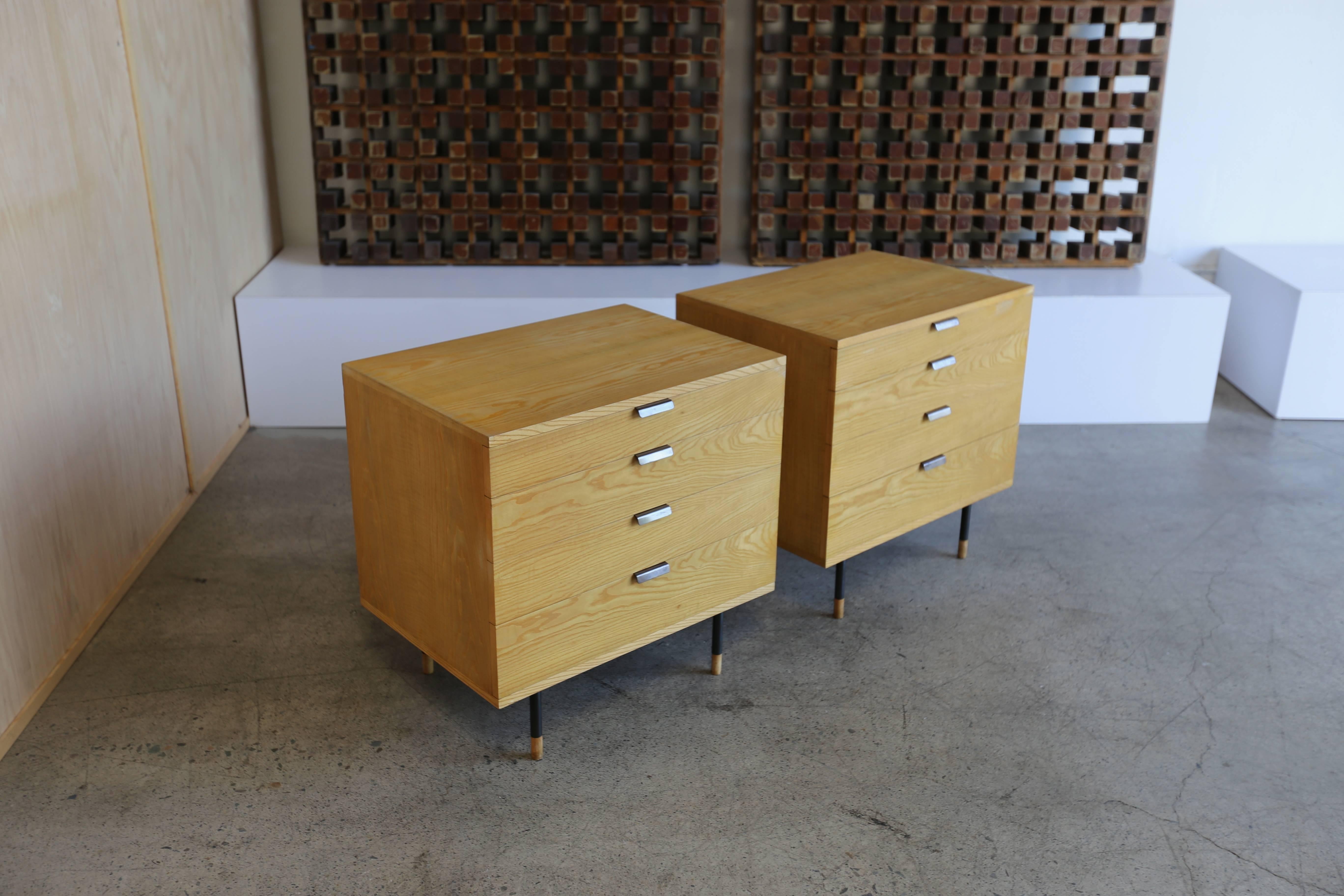 Rare pair of chest by Finn Juhl for Bovirke, Denmark, 1950s.