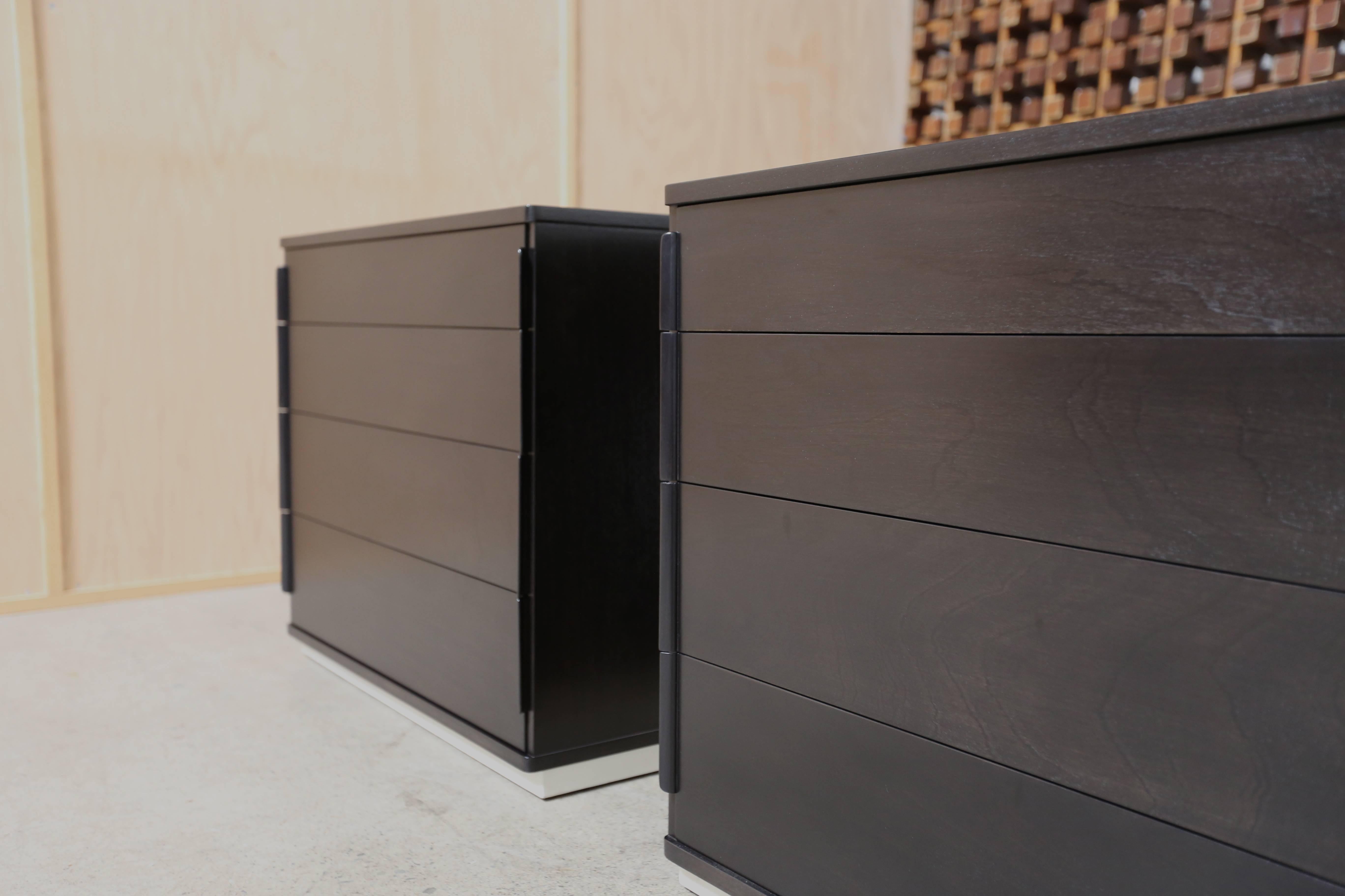 Ebonized pair of chest by Edward Wormley for Dunbar. This pair can also be used as oversized nightstands.