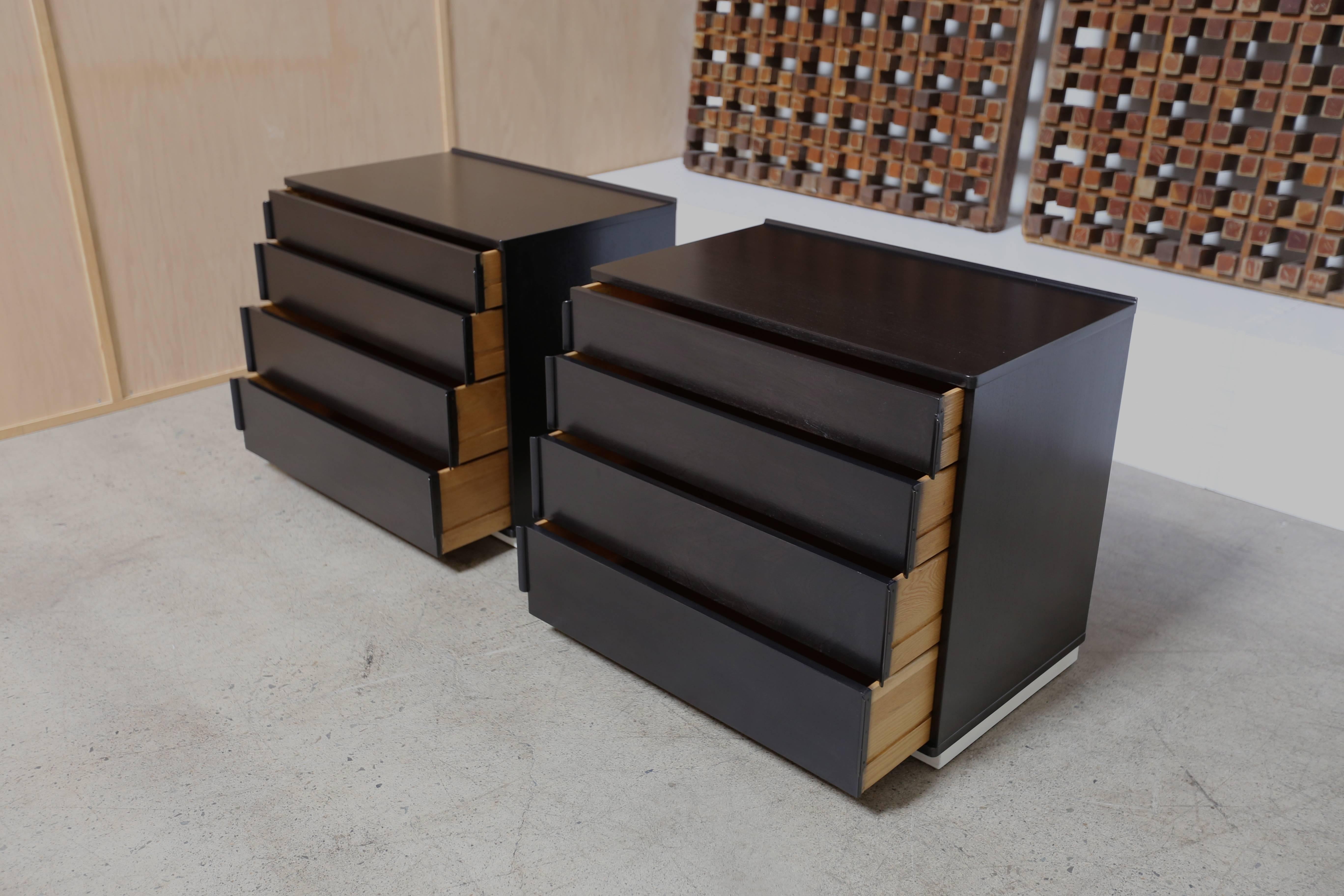 Mid-Century Modern Ebonized Pair of Chest by Edward Wormley for Dunbar