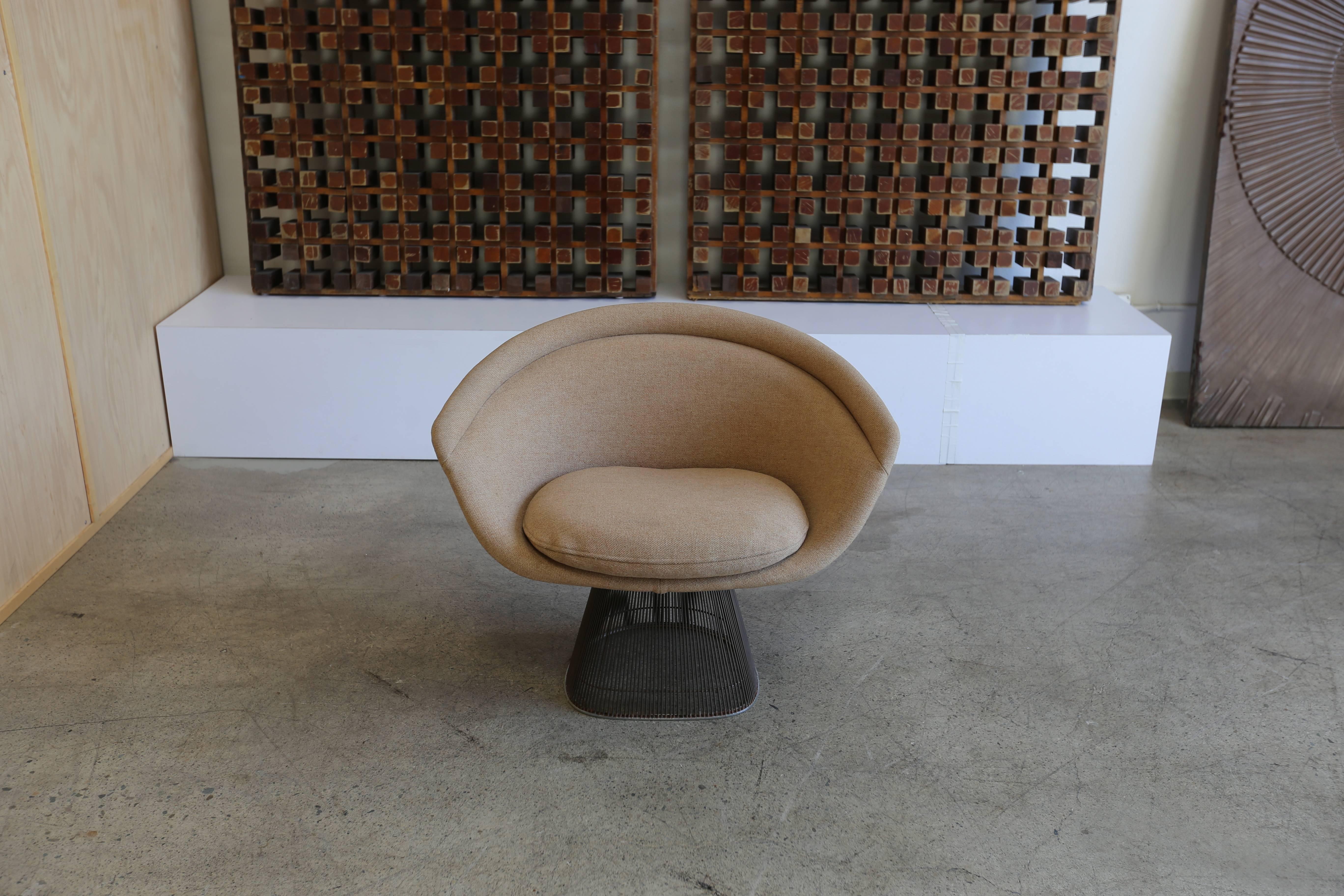 Bronze Lounge Chair by Warren Platner for Knoll In Good Condition In Denton, TX