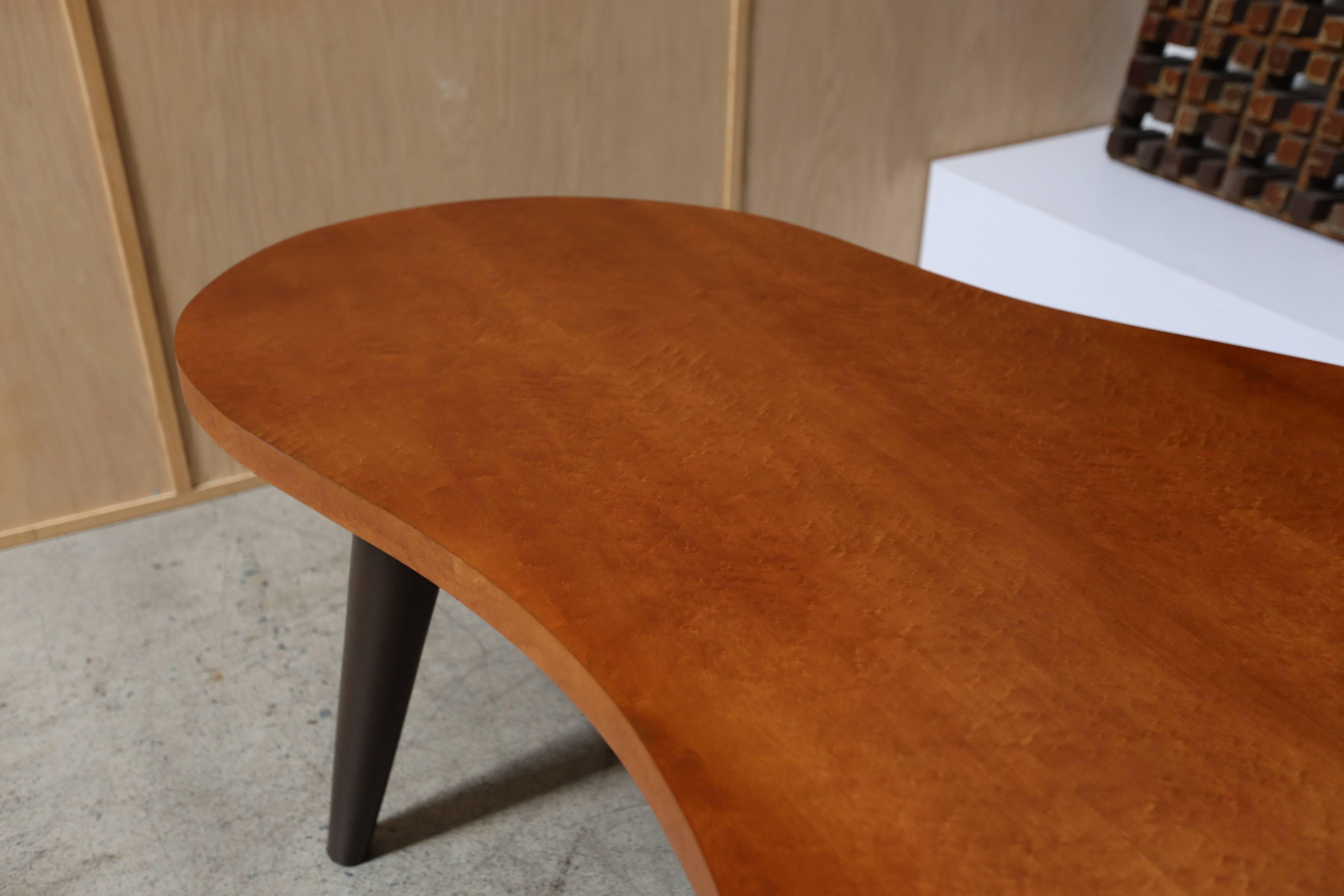 Bird's-Eye Maple and Leather Biomorphic Desk 3