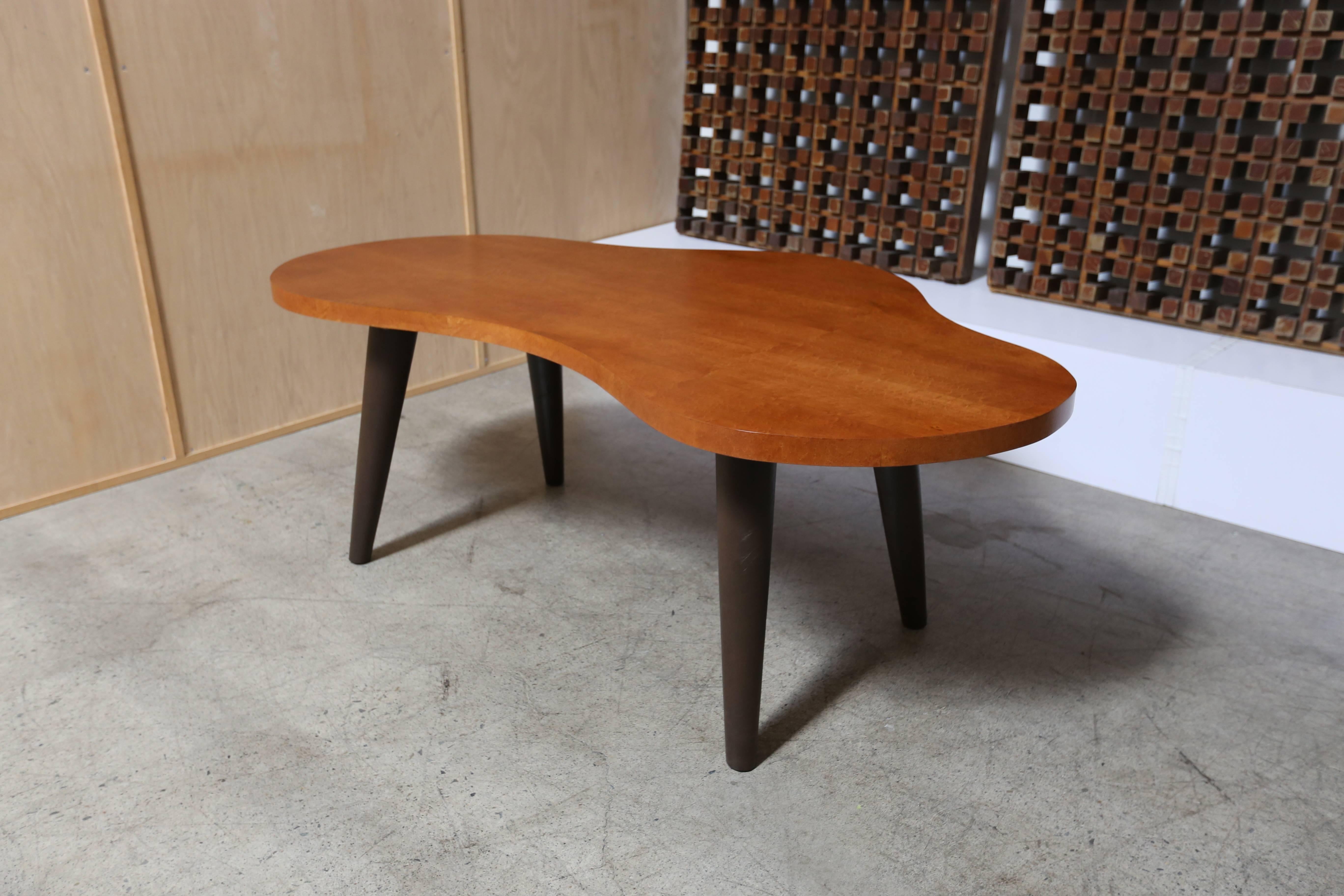 Bird's-Eye Maple and Leather Biomorphic Desk 1