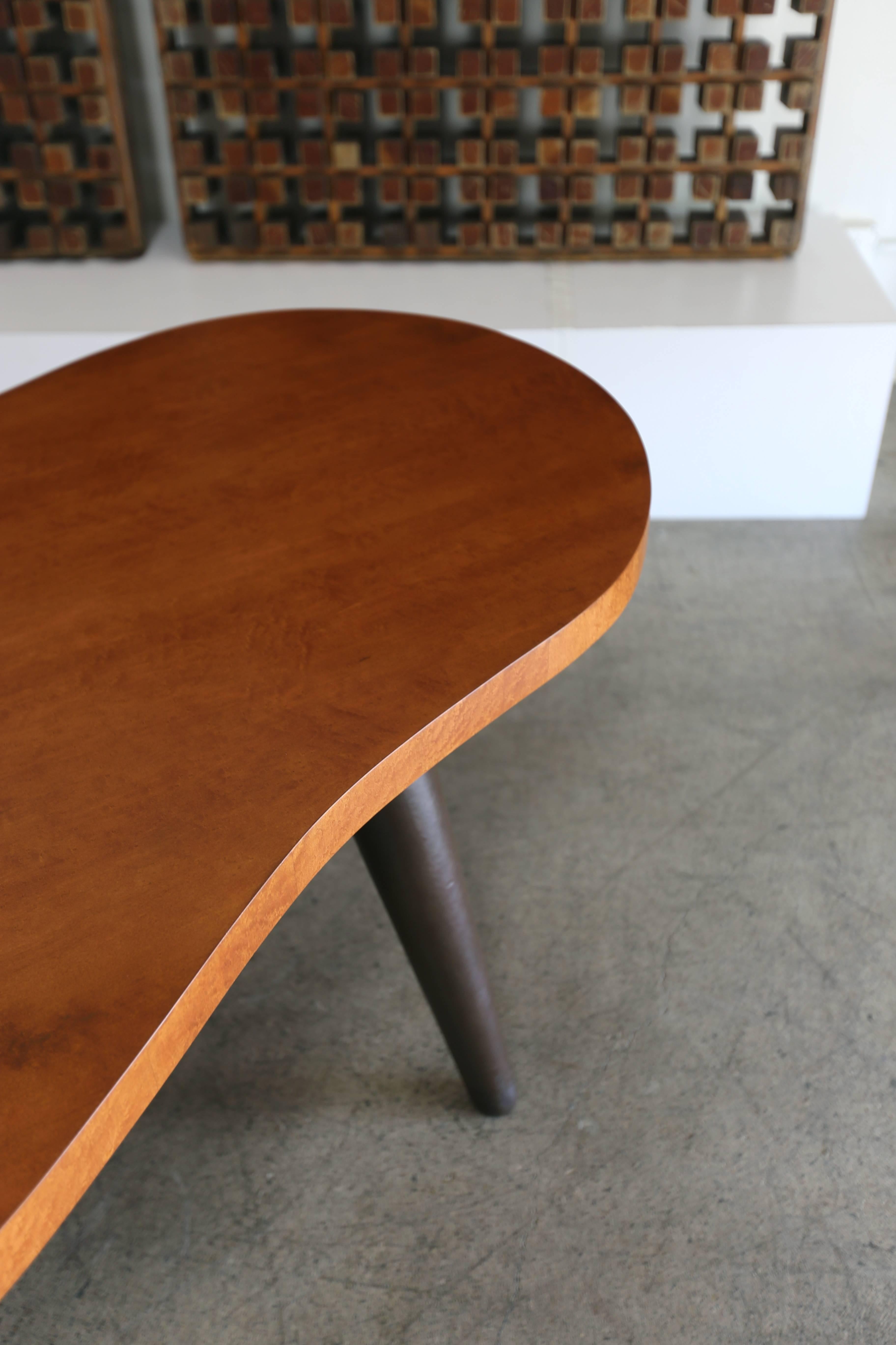 Bird's-Eye Maple and Leather Biomorphic Desk 4