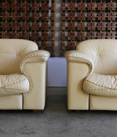 Pair of De Sede "DS-101" Leather Lounge Chairs