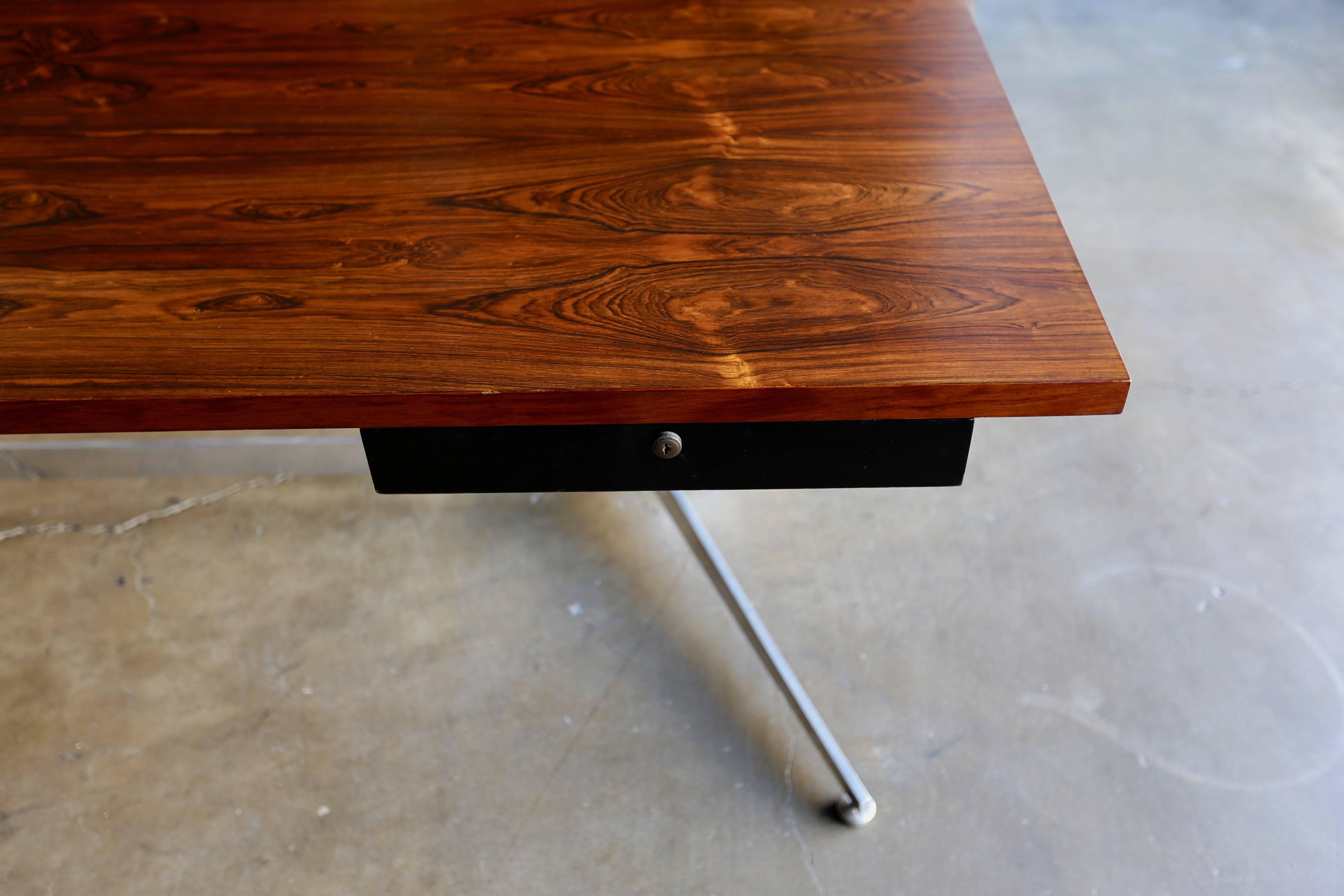 Rosewood Desk by Ward Bennett In Good Condition In Costa Mesa, CA