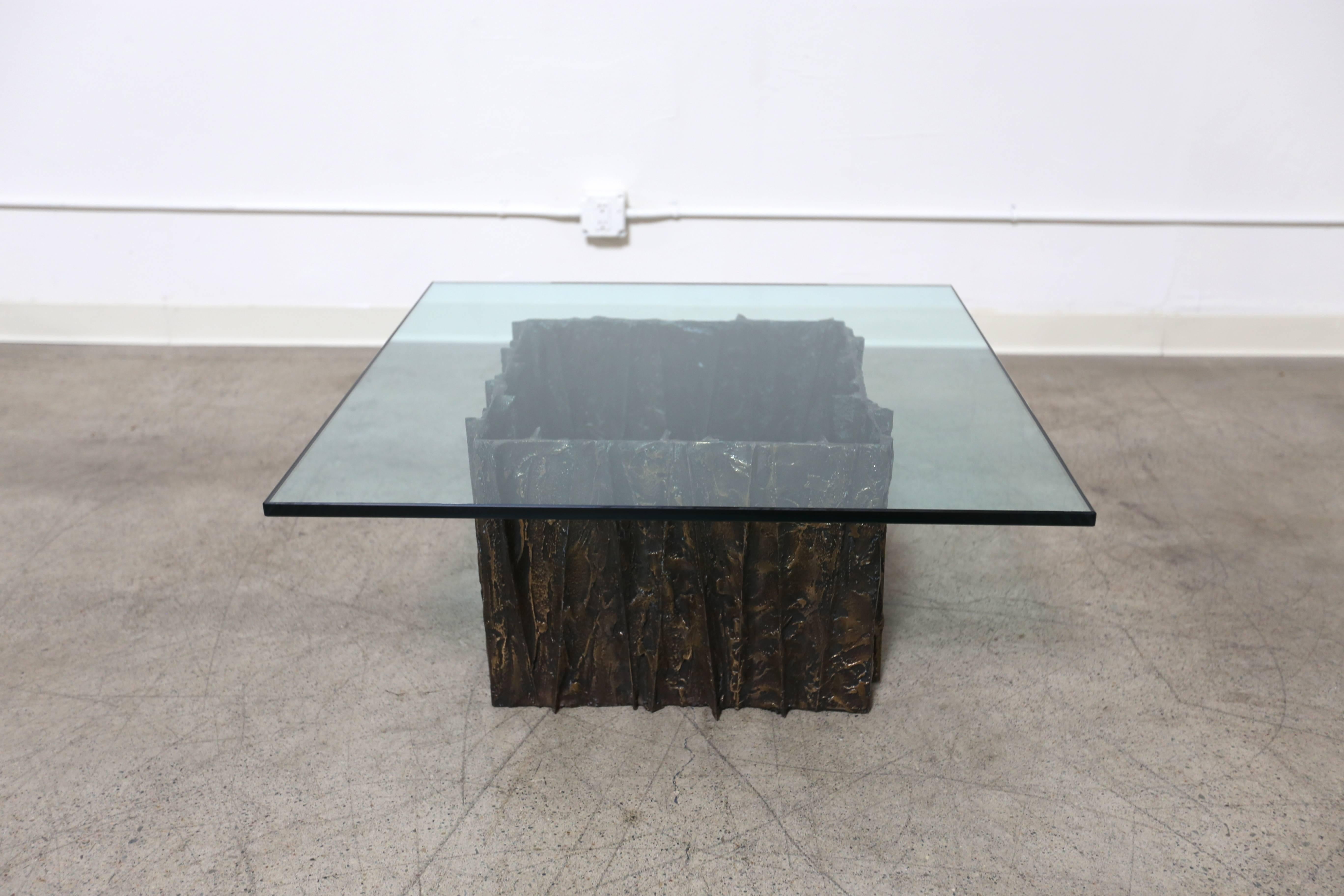 Brutalist Rare Studio Crafted Coffee Table by Paul Evans 