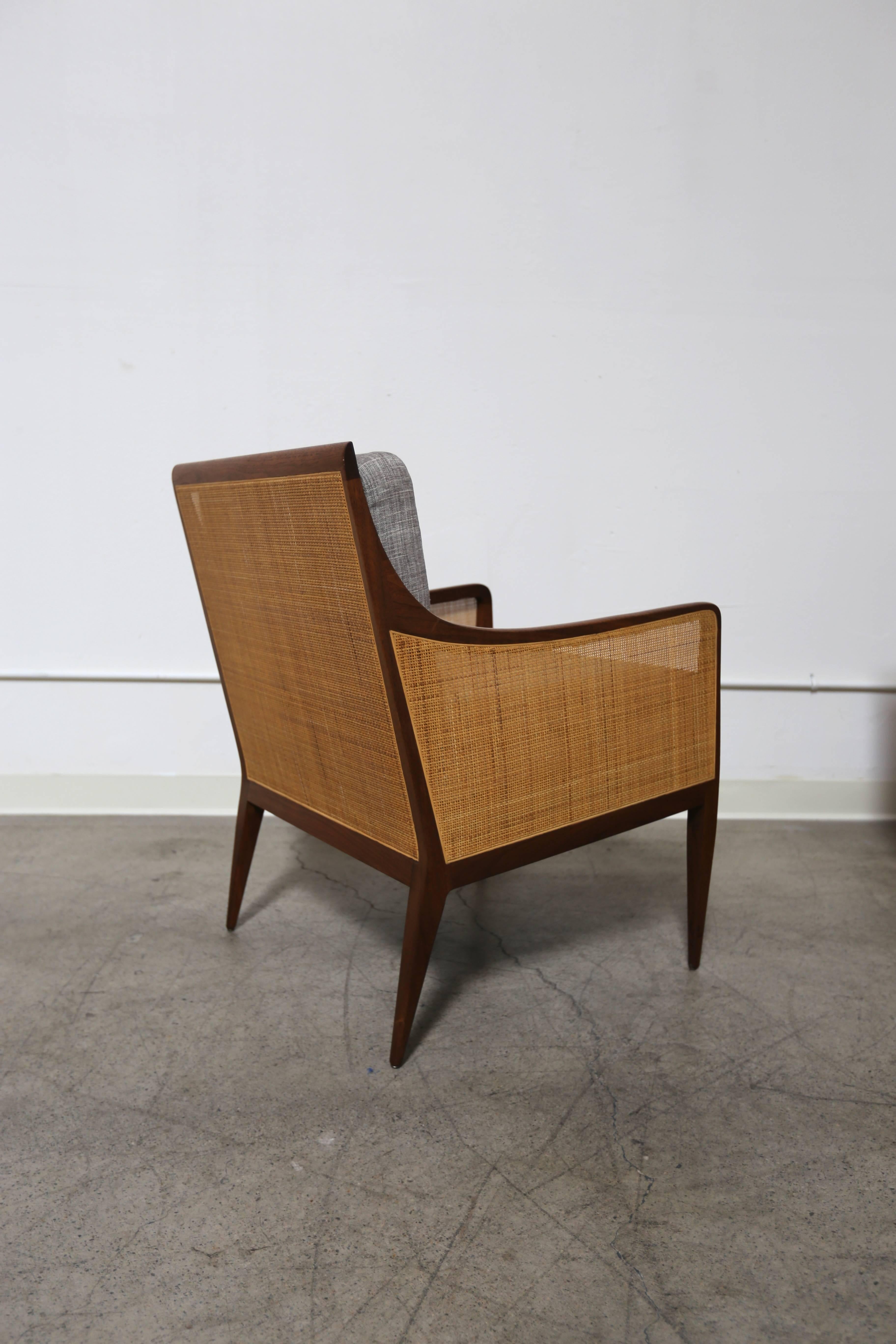 Pair of caned lounge chairs by Milo Baughman for Directional Furniture Company. Part of Directional's Country Villa Collection. 