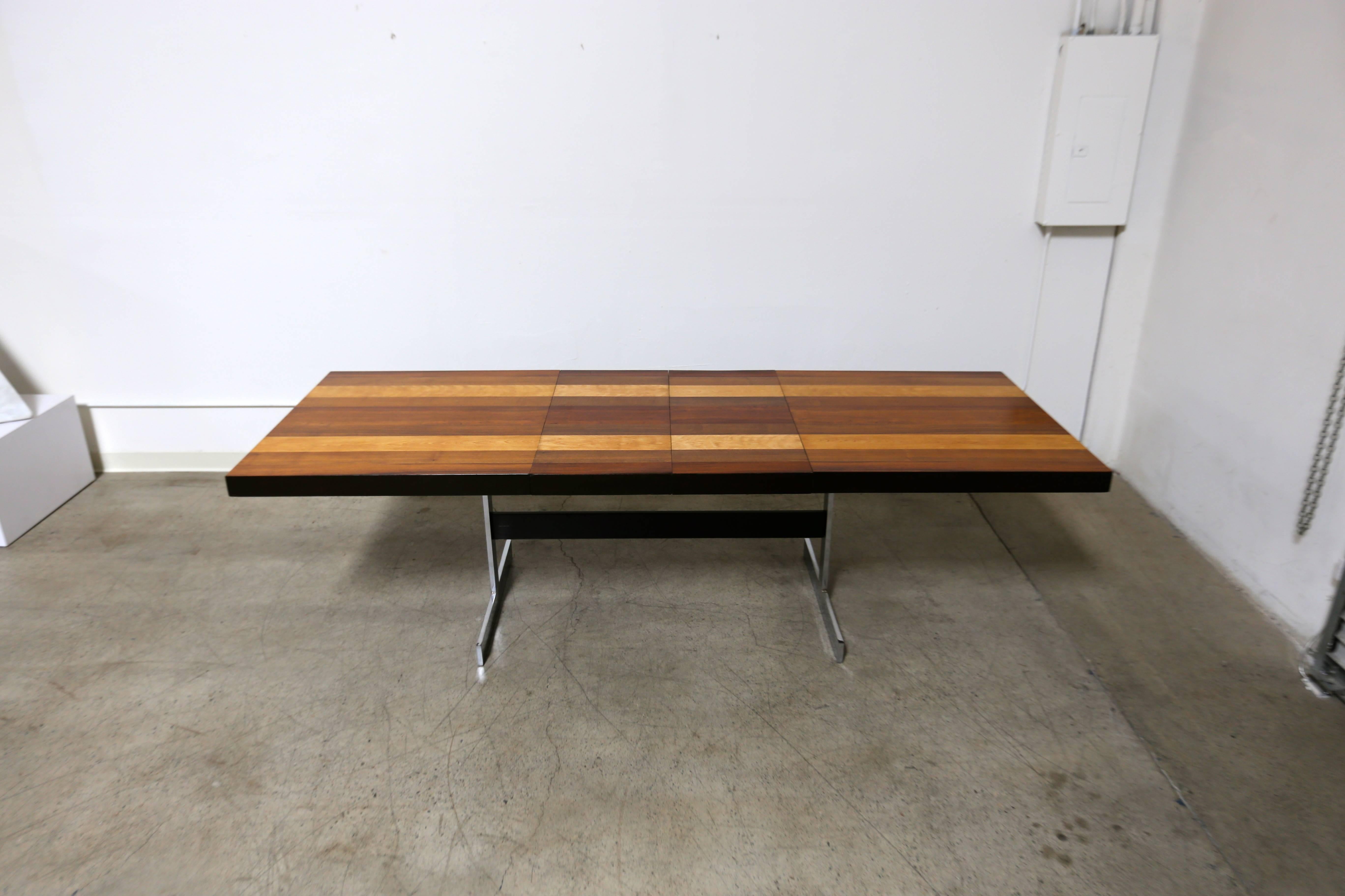 Dining table or desk by Milo Baughman for Thayer Coggin Furniture Company. 

This piece measures 103