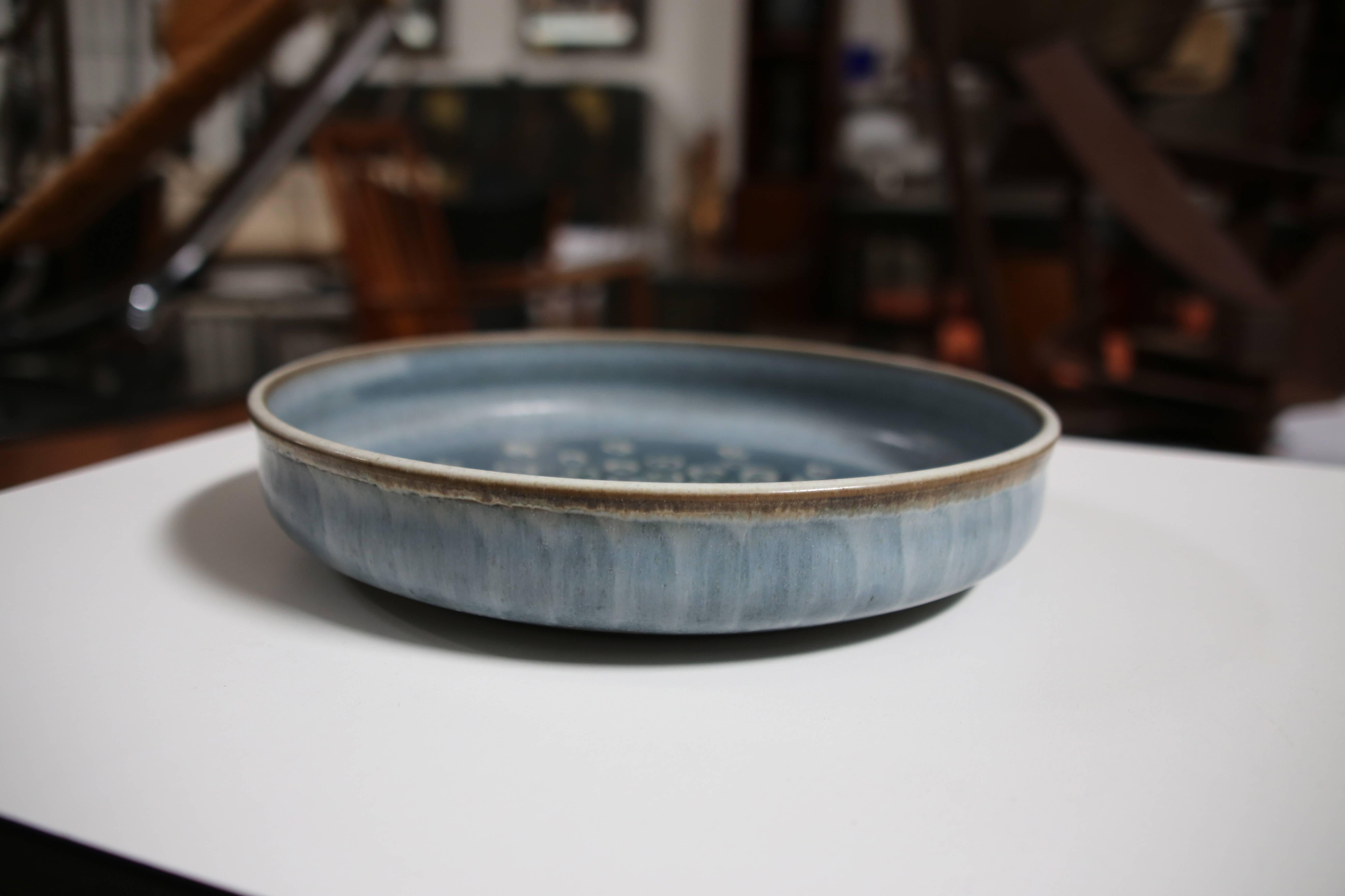 Glazed Stoneware Bowl by Rupert Deese In Excellent Condition In Costa Mesa, CA