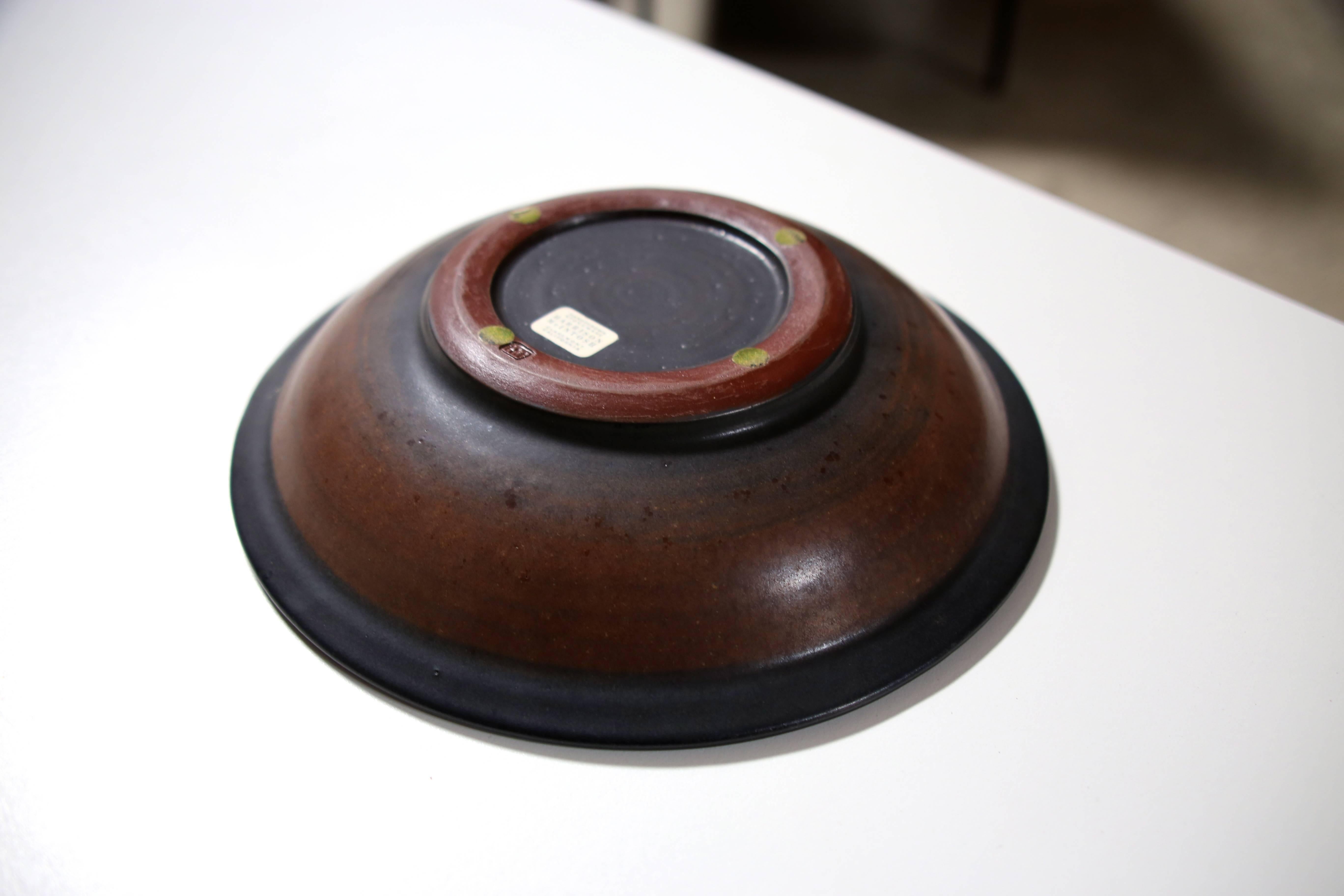 American Glazed Stoneware Bowl by Harrison Mcintosh 