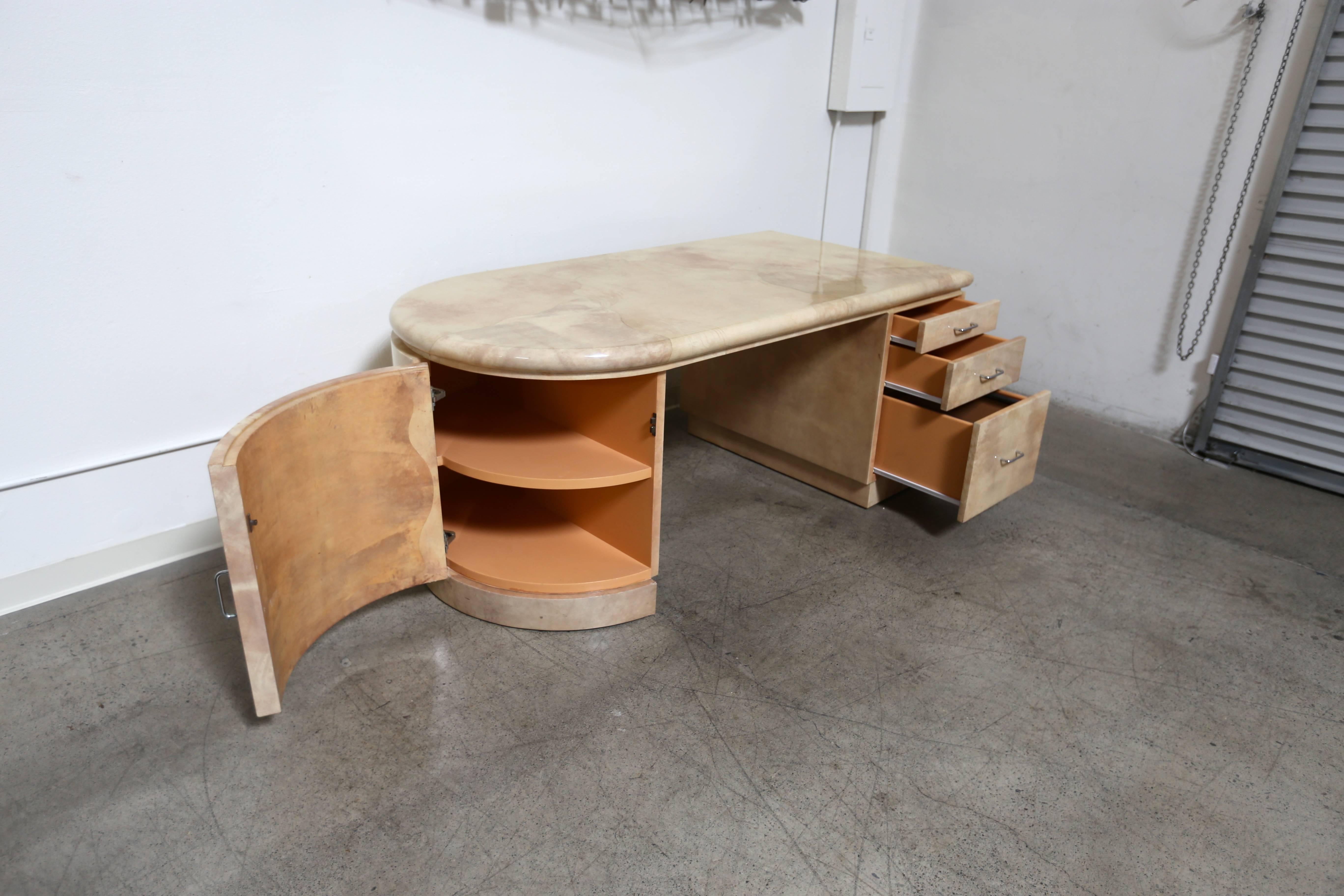 Lacquered Goatskin Desk from a Architect Ed Lohrbach Interior 1