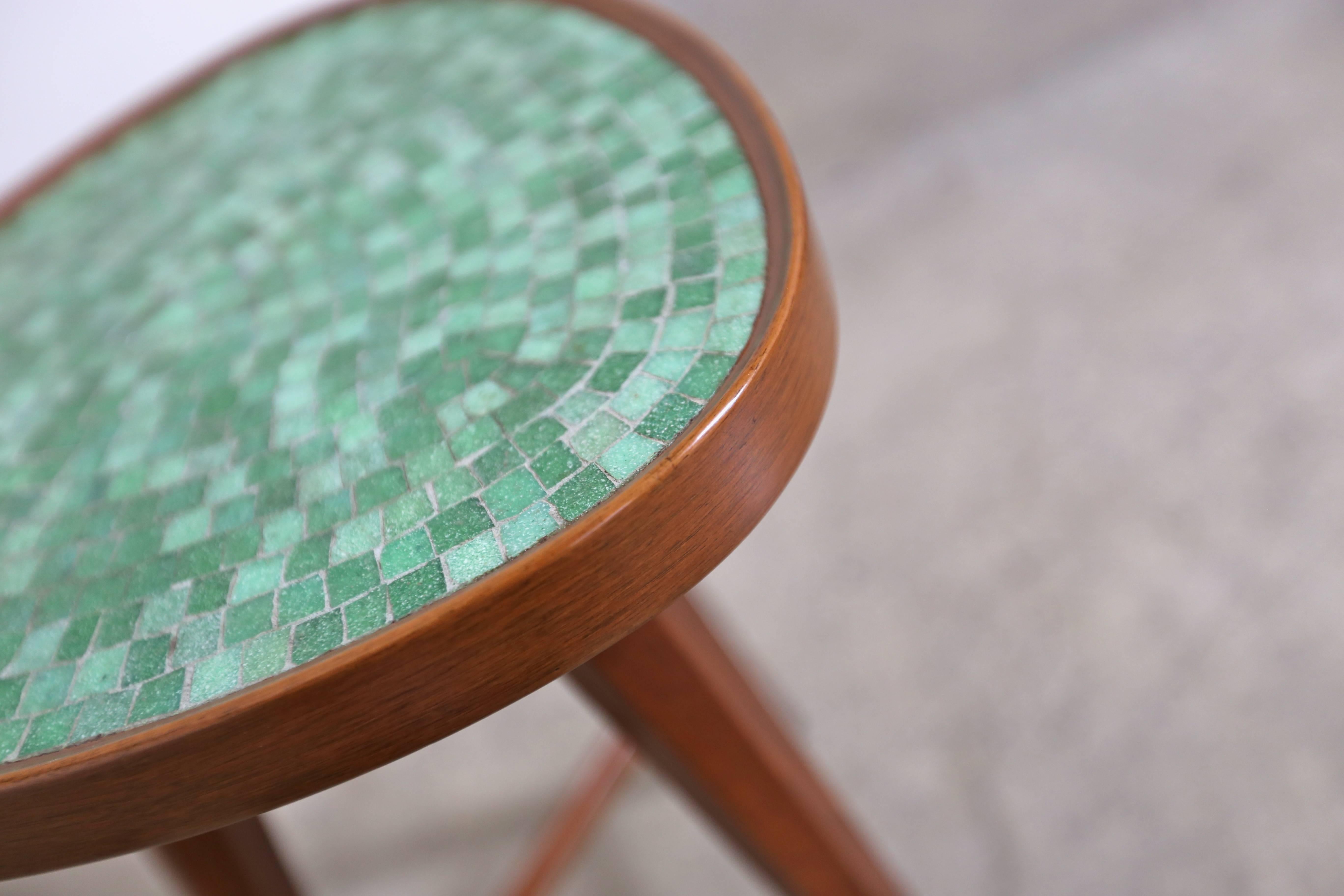 Dunbar Occasional Table by Edward Wormley with Murano Glass Tile  In Good Condition In Costa Mesa, CA