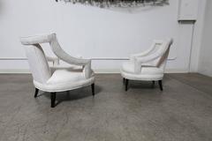 Classic Pair of Open Arm Lounge Chairs