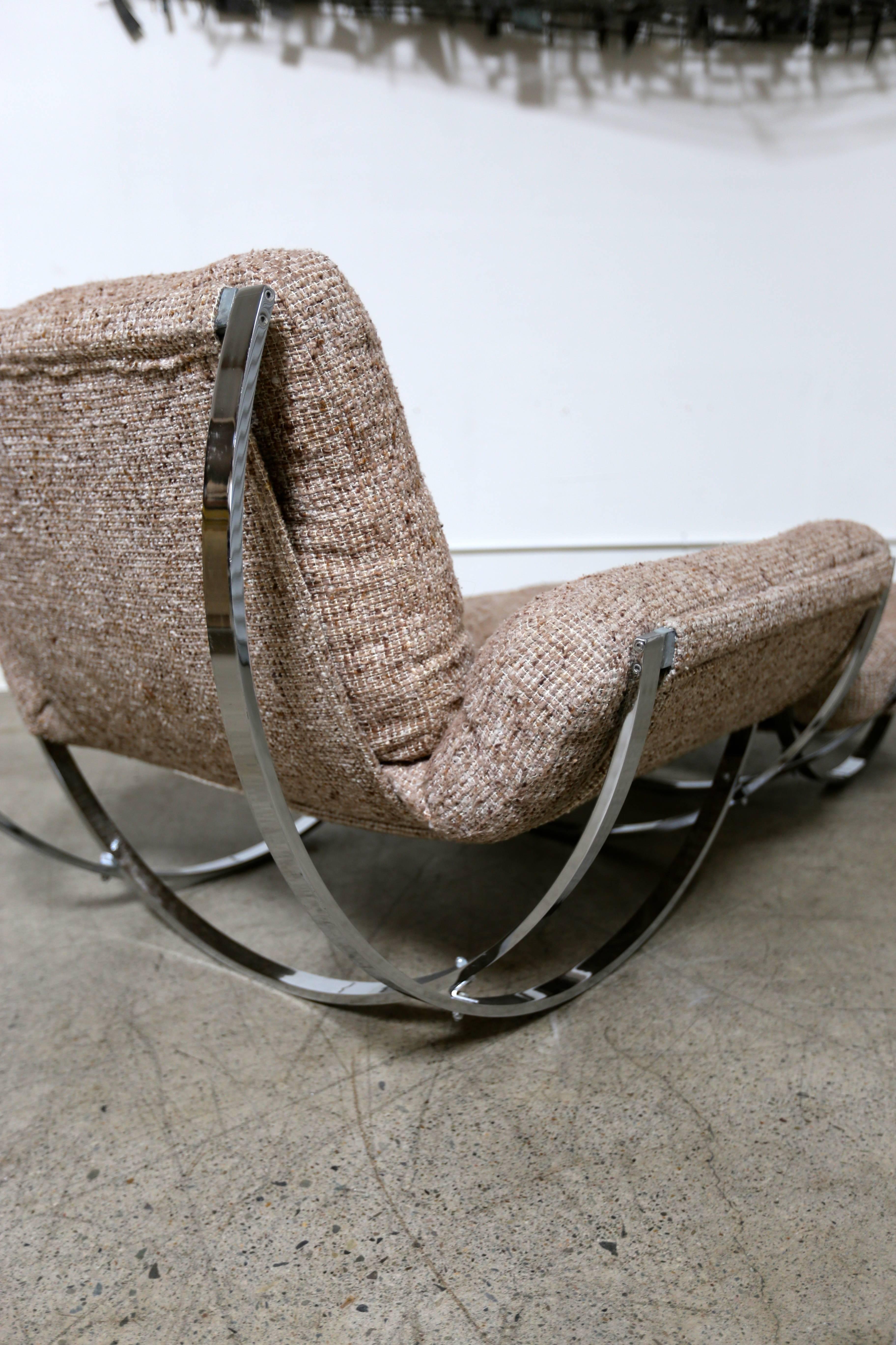 Fabric Sculptural Lounge Chair and Ottoman