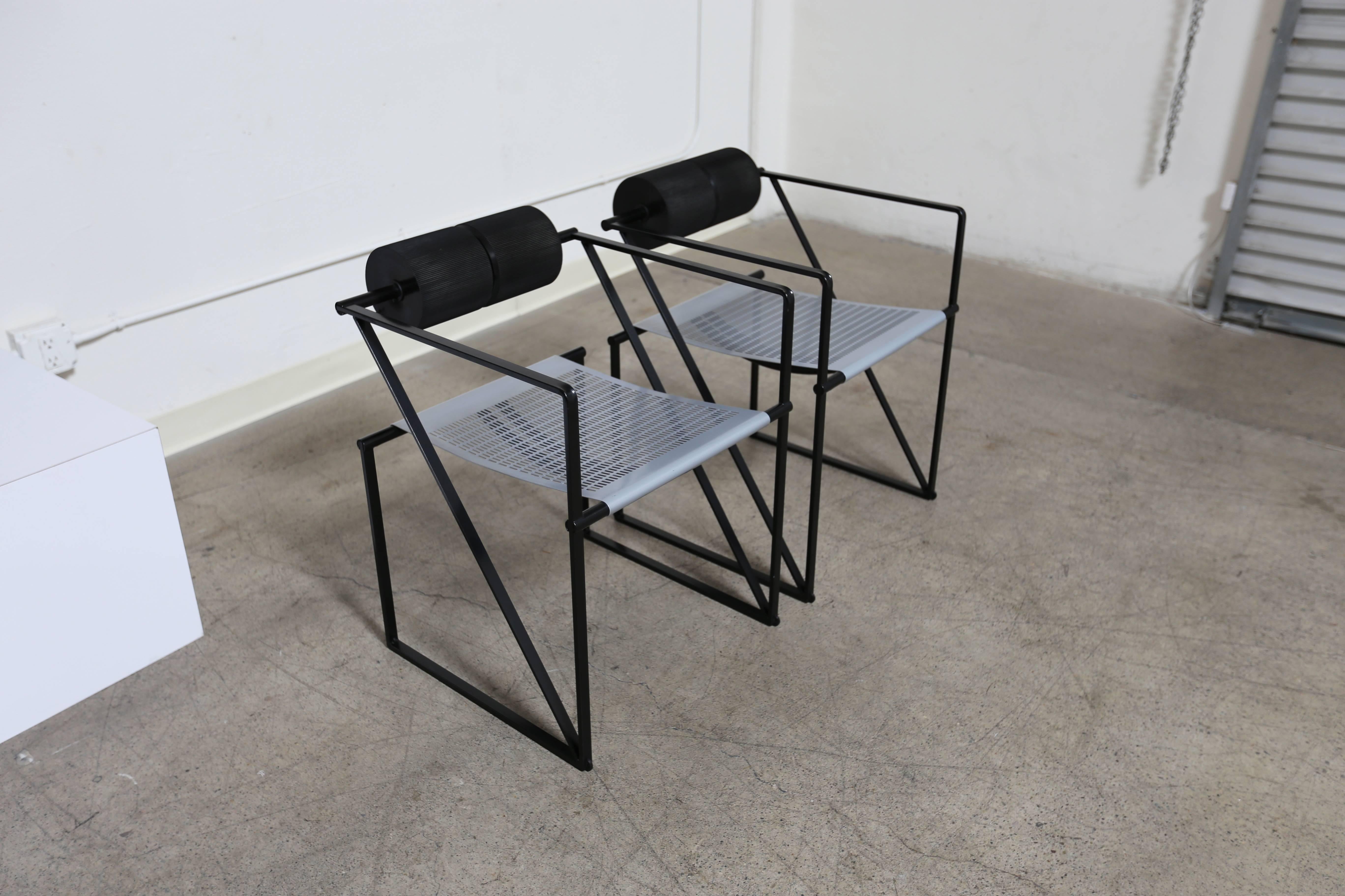 Mid-Century Modern Pair of Seconda 602 Armchairs by Architect Mario Botta