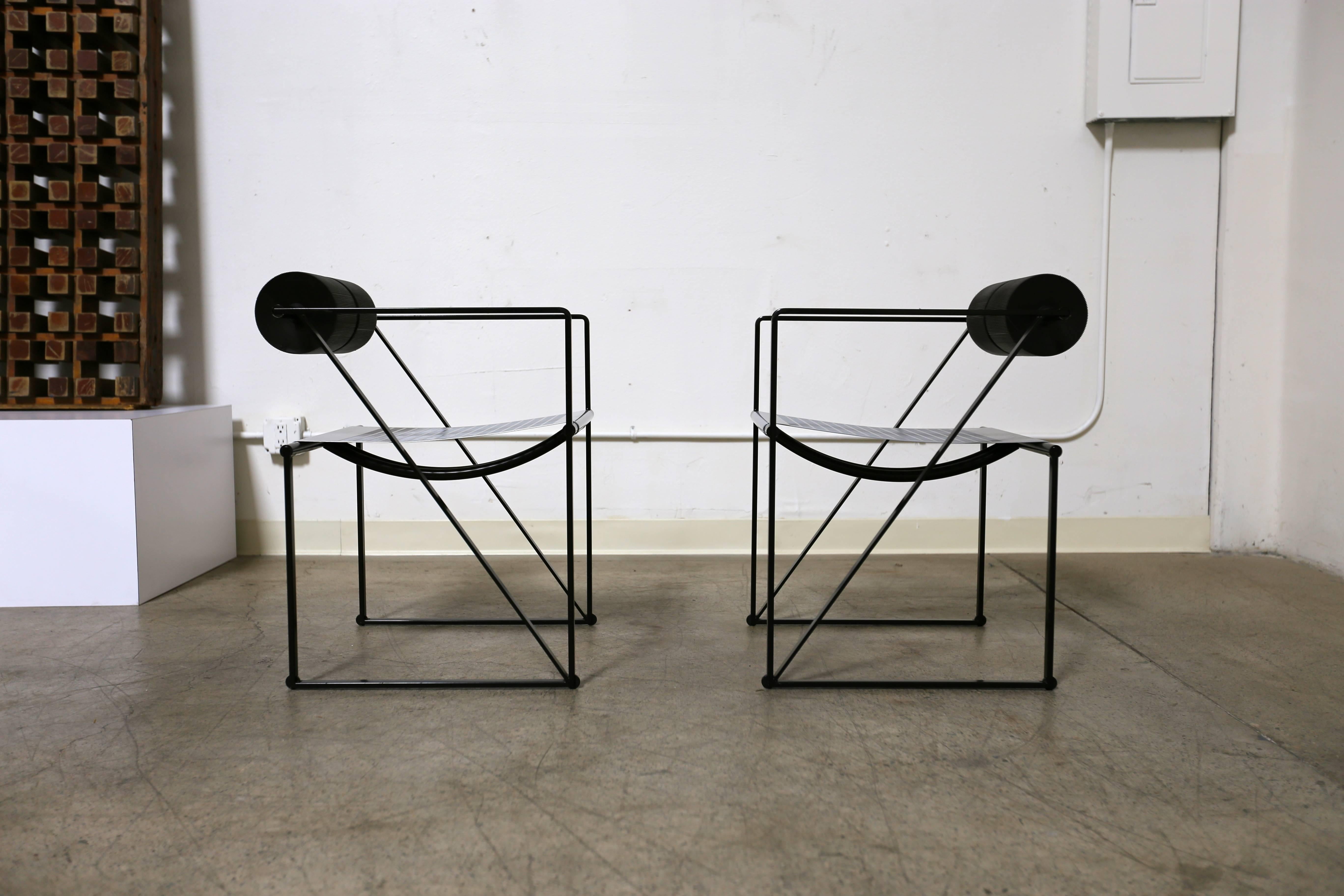 Pair of Seconda 602 armchairs by architect Mario Botta.