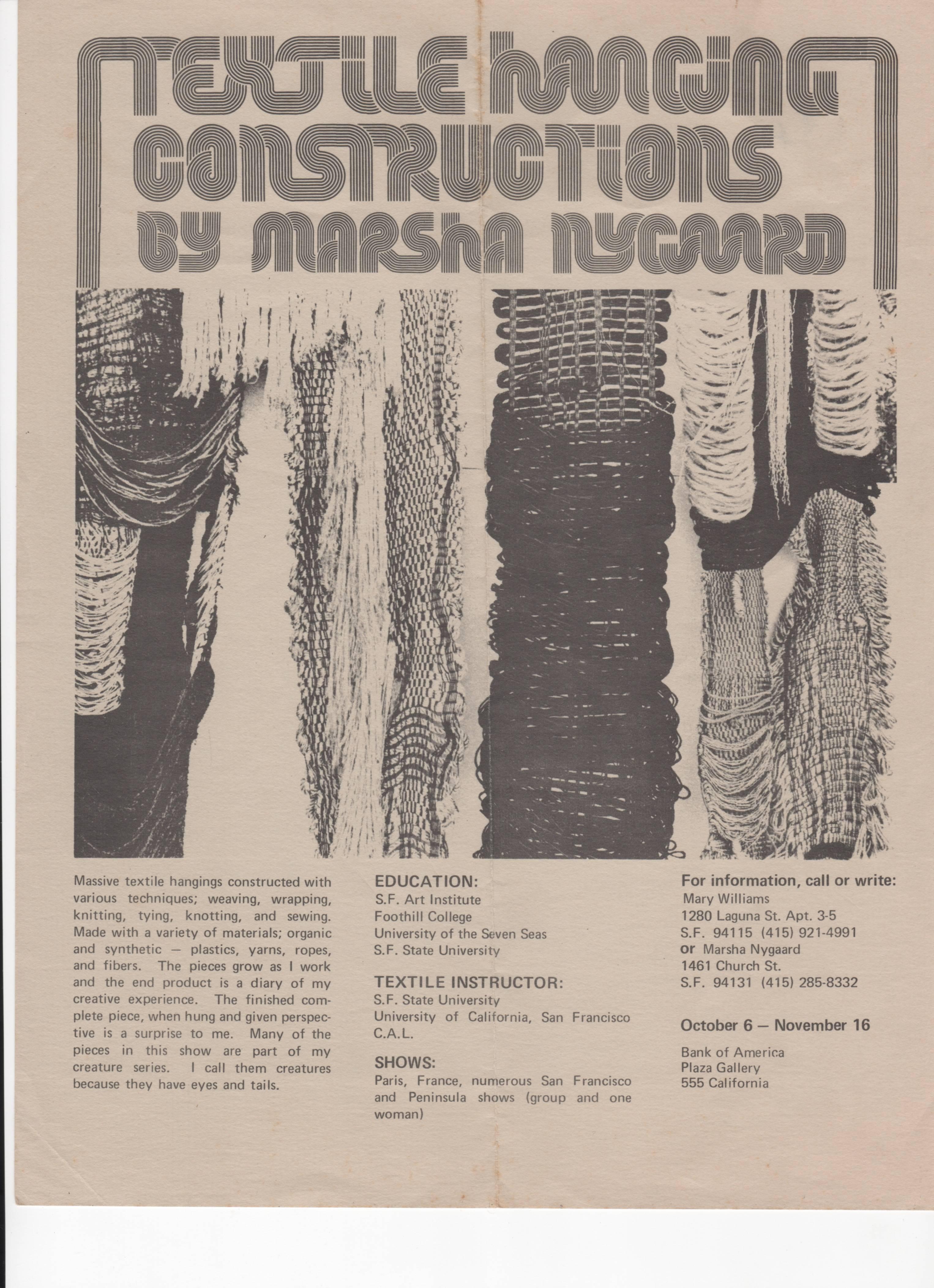 American Textile Hanging by Marsha Nygaard, 1973 = MOVING SALE!!!!!!