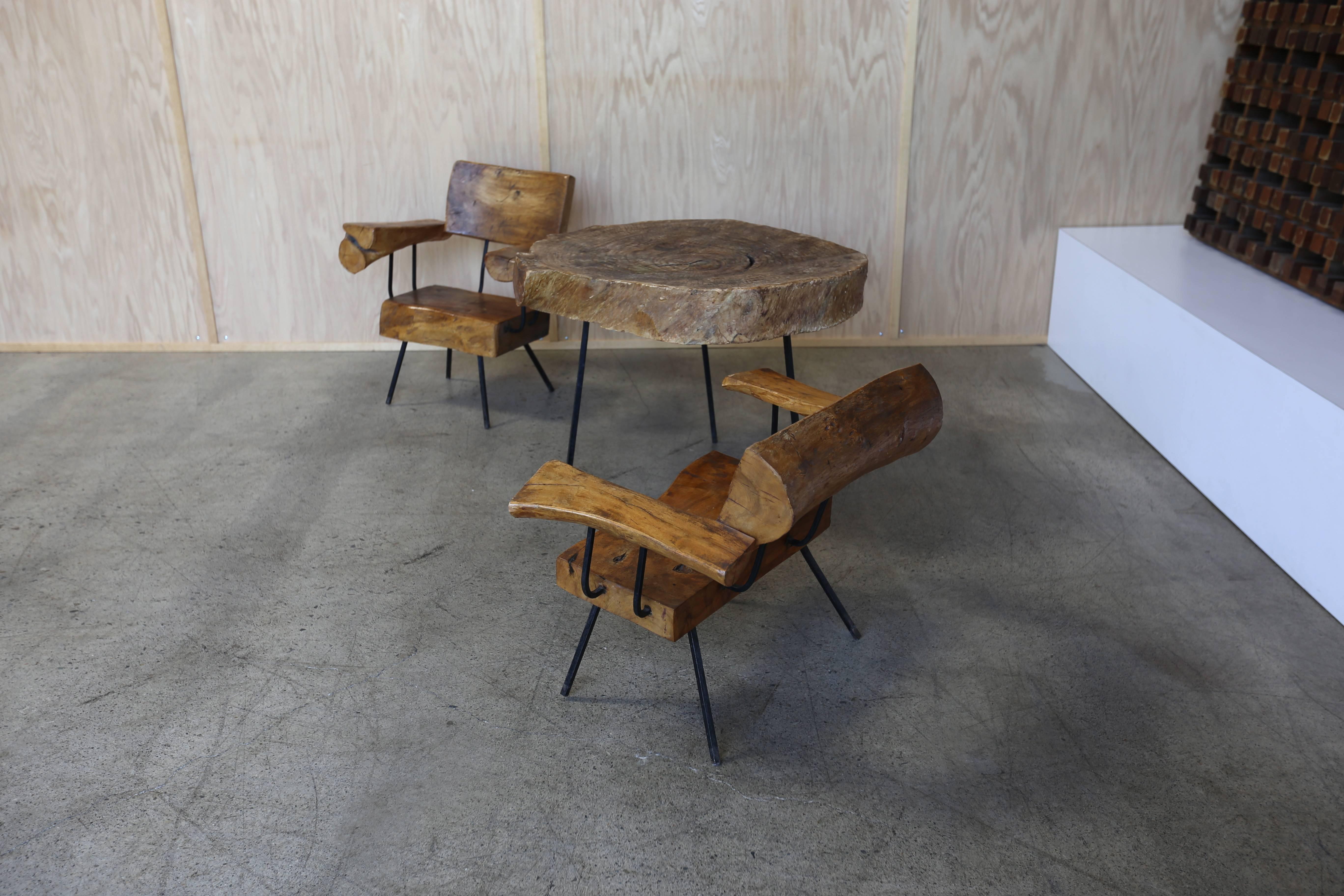 Primitive Wood Log Table and Chairs by Sabena 2