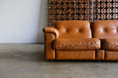Leather DS 101 Sofa and Ottoman by De Sede
