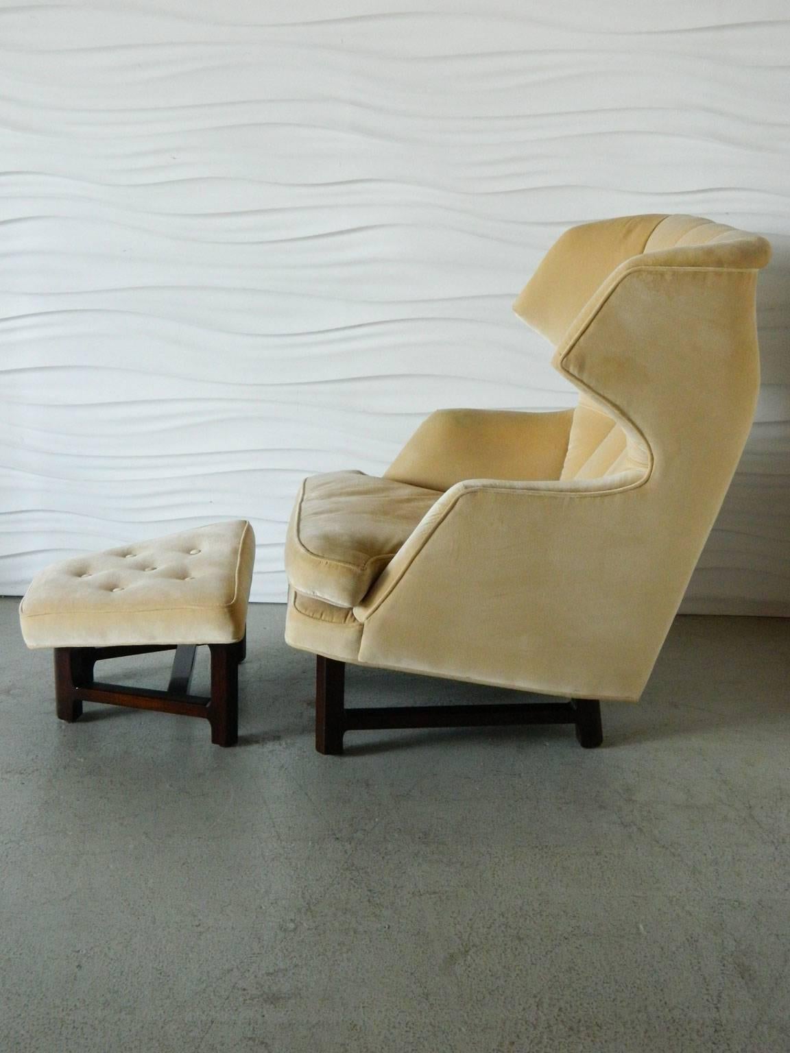20th Century Janus Wing Chair and Ottoman by Edward Wormley for Dunbar