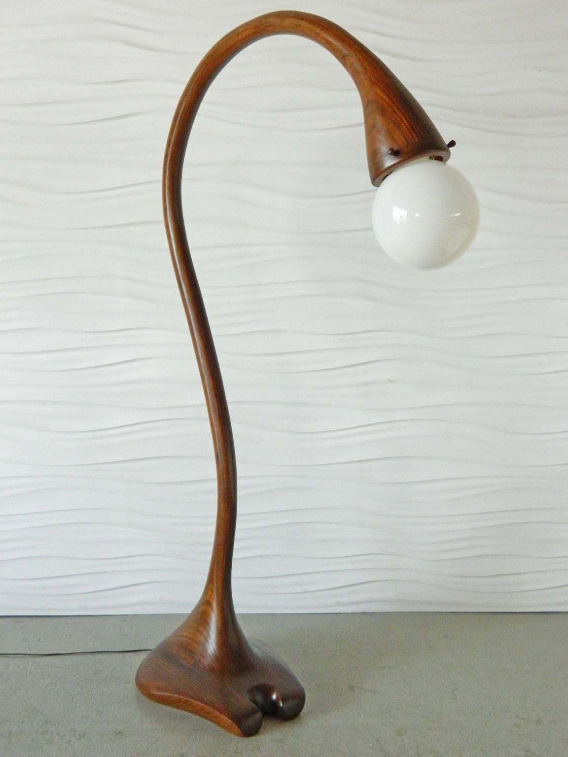 wooden arc floor lamp