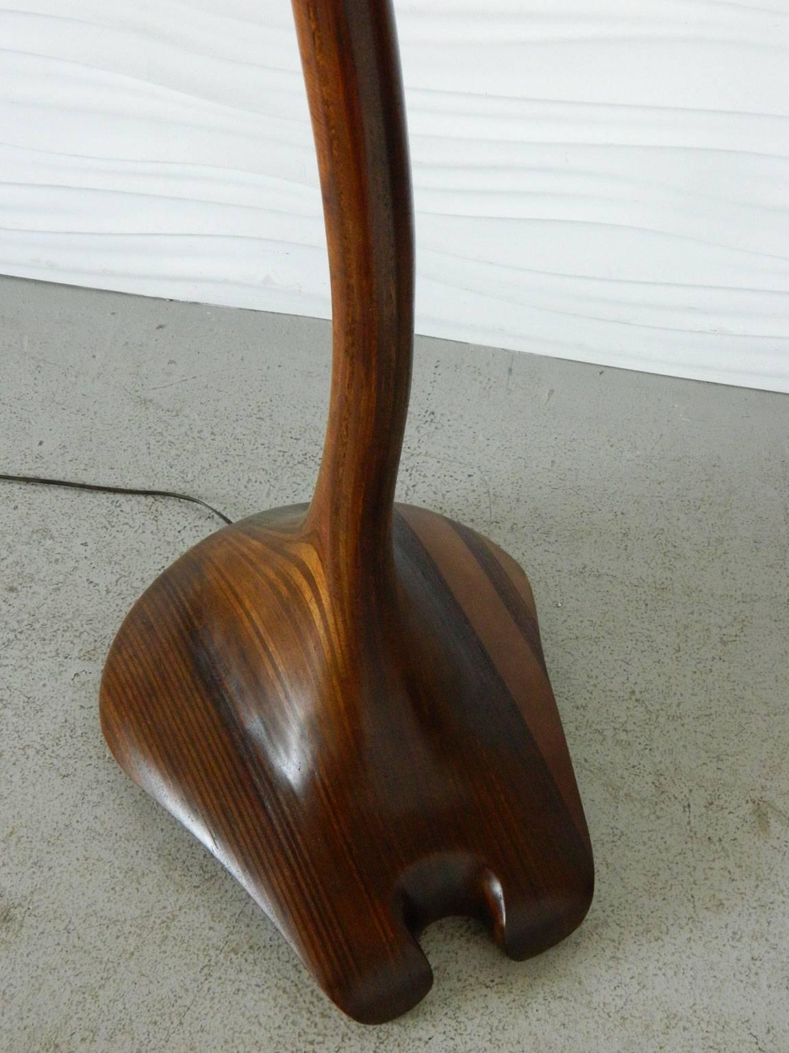 20th Century Studio Laminated Wood Arc Floor Lamp