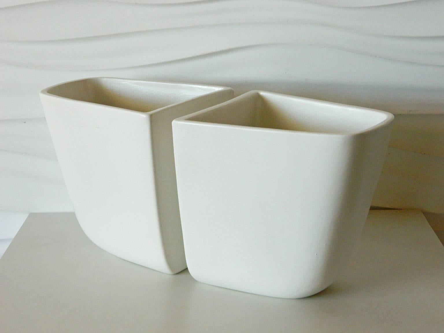 Iconic Mid-Century planters by ceramic artist Malcolm Leland for Los Angeles Architectural Pottery.