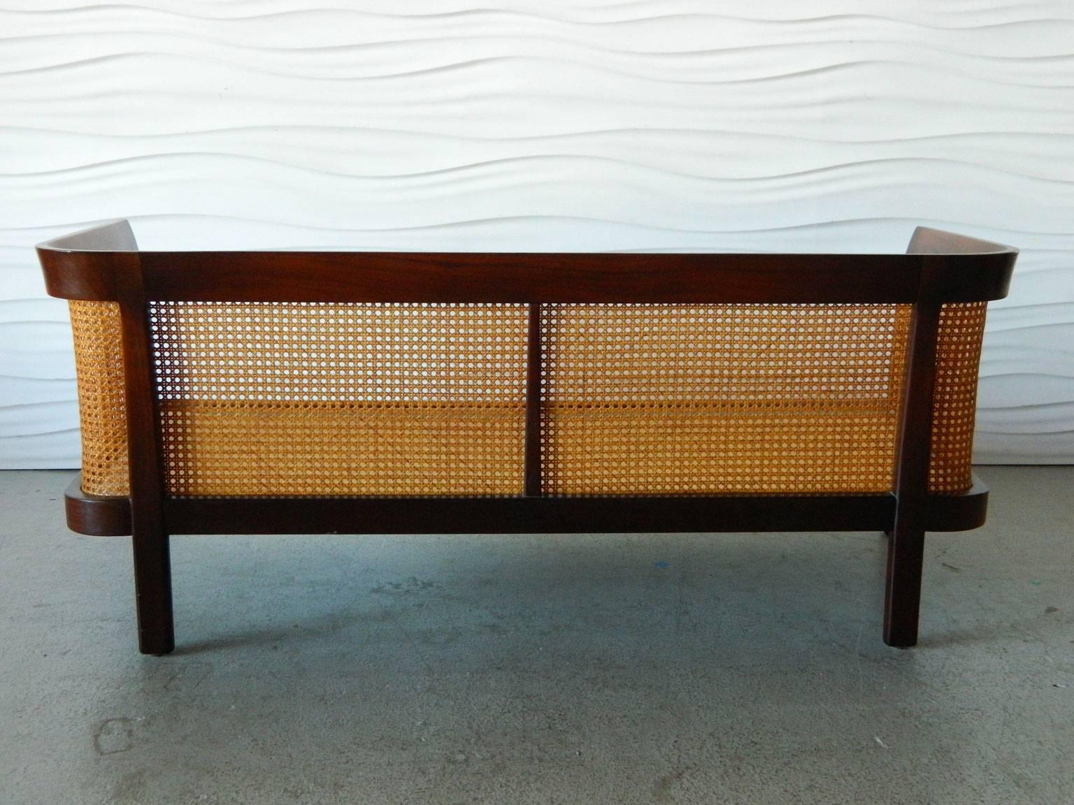 American Erwin-Lambeth Caned Settee For Sale