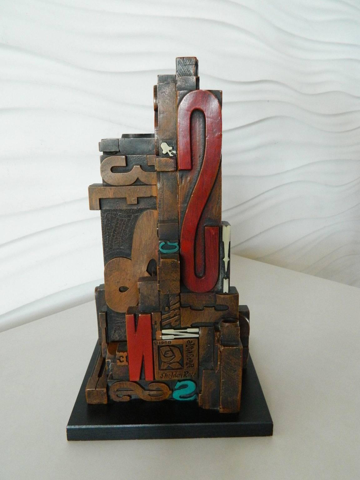 20th Century Mid-Century Modern Industrial Typeface Sculpture by Sheldon Rose