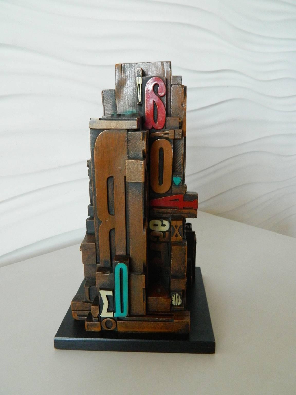 Resin Mid-Century Modern Industrial Typeface Sculpture by Sheldon Rose