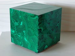 Emerald Green Agate Cube Pedestal