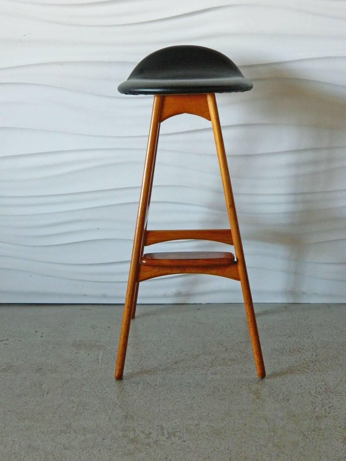Mid-Century Modern Eric Buck Teak Bar Stool