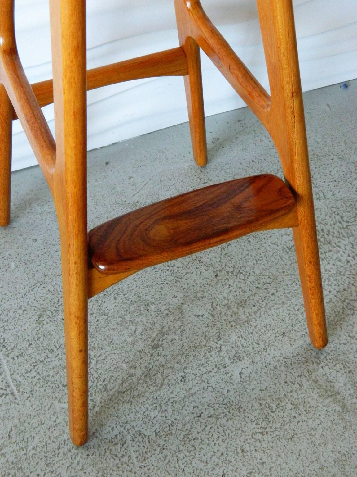 Danish Eric Buck Teak Bar Stool
