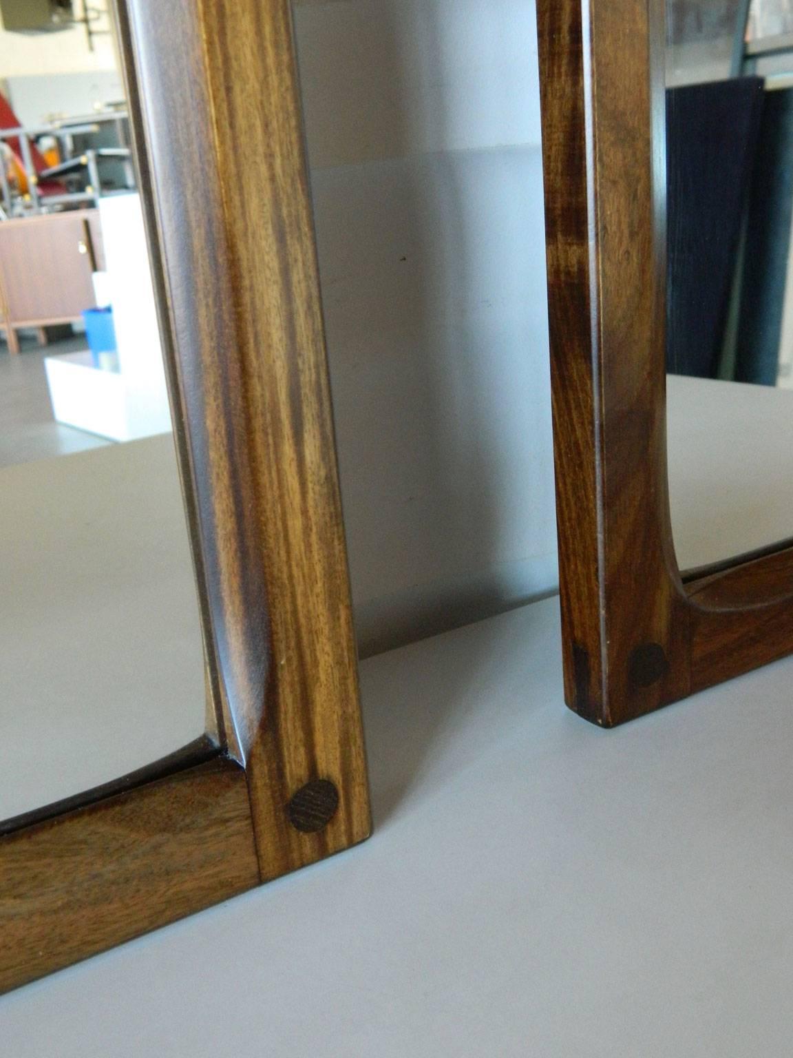 Pair of Aksel Kjersgaard Rosewood Mirrors In Good Condition For Sale In Baltimore, MD