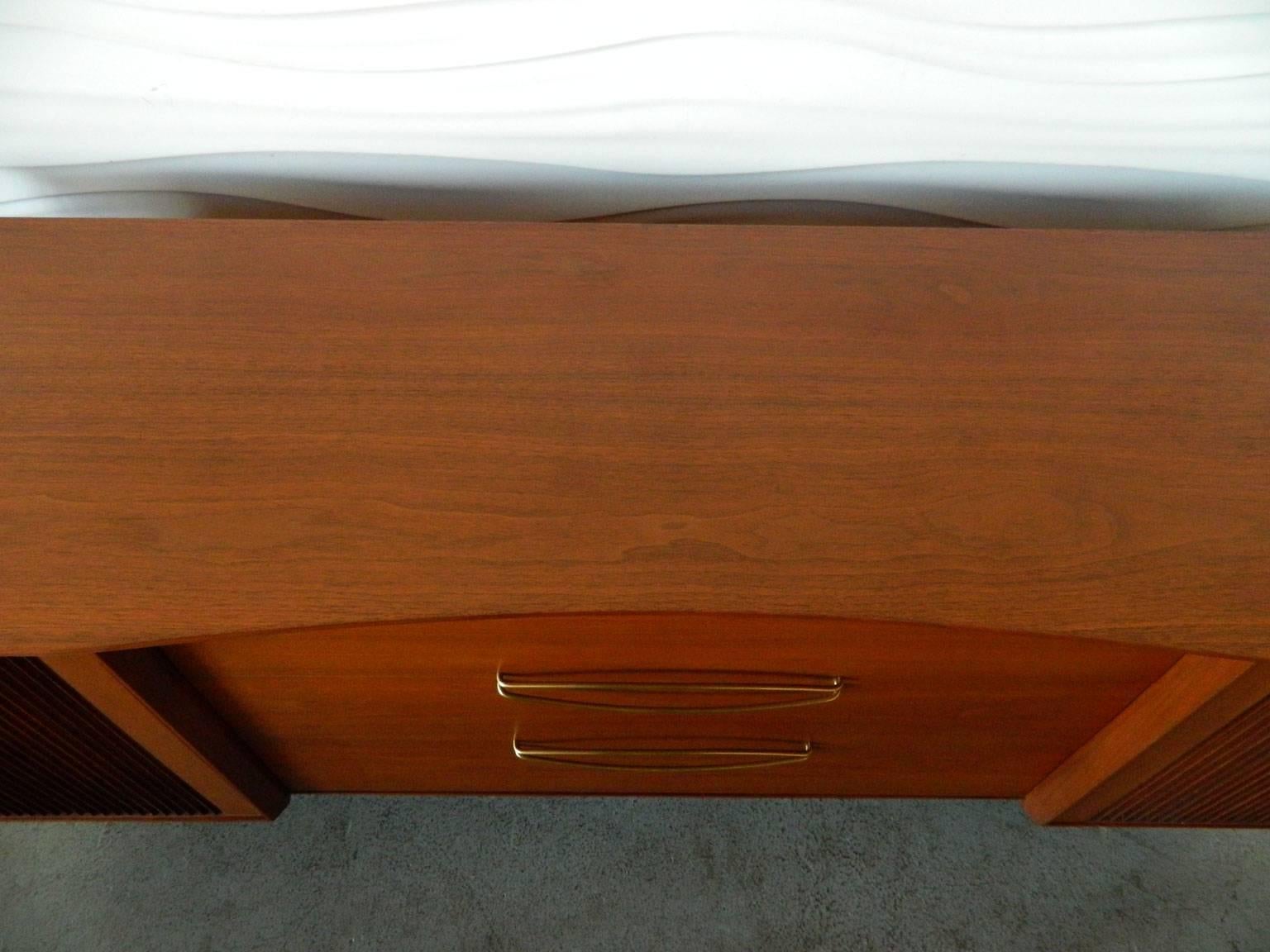 Walnut American Modern Sideboard by Hobey Helen for Baker Furniture
