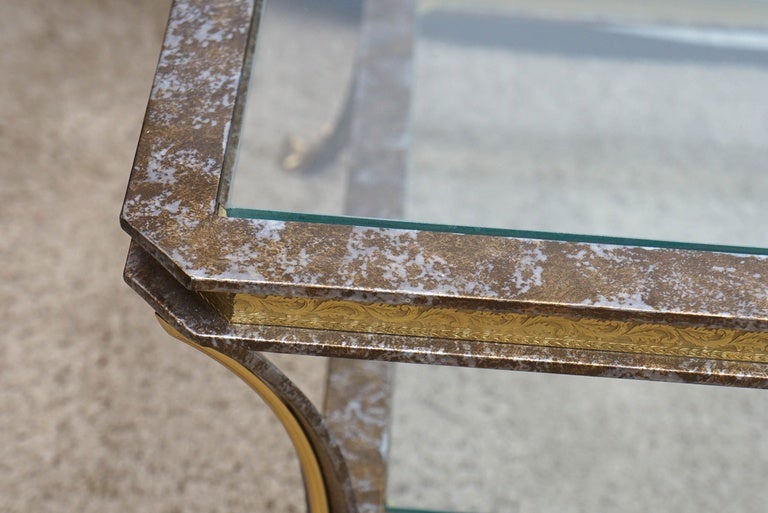 Late 20th Century Italian Modern Glass and Brass Coffee Table, 1970s