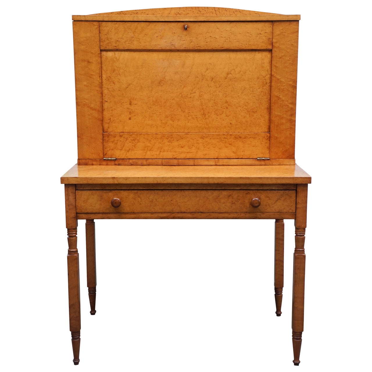 Birdseye Maple Drop Front Desk, C. 1860