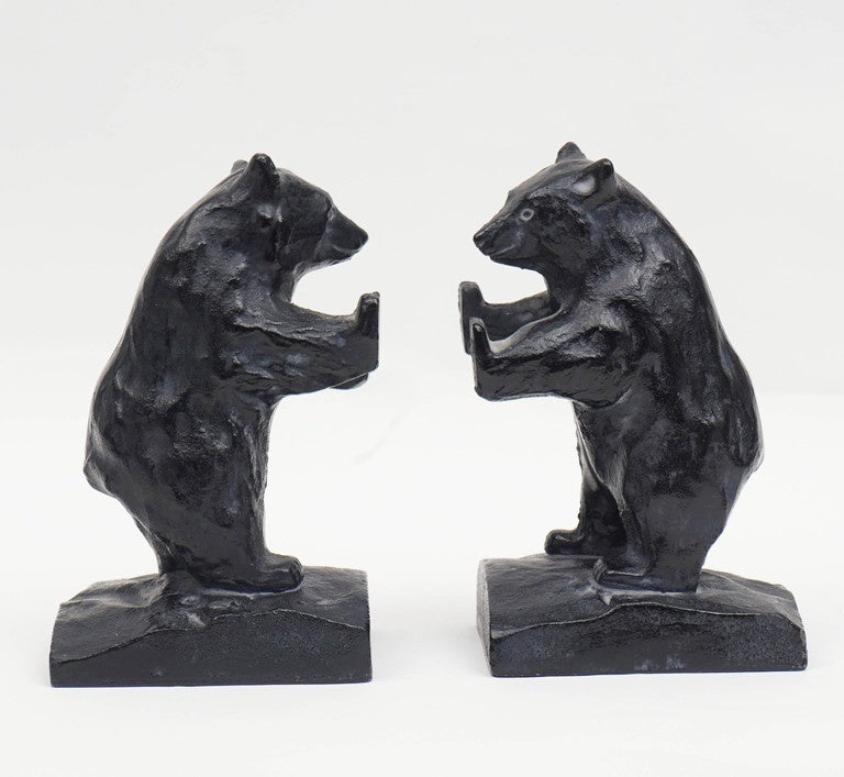 These bookends make one smile. The bears can face each other or face outward; either way, their strong personality, great expression, and stabile base make these a timeless and truly enjoyable accessory.