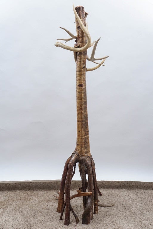 Barney Bellinger Sculpture for Sampson Bog Studio, Rustic Adirondack Folk Art For Sale 1