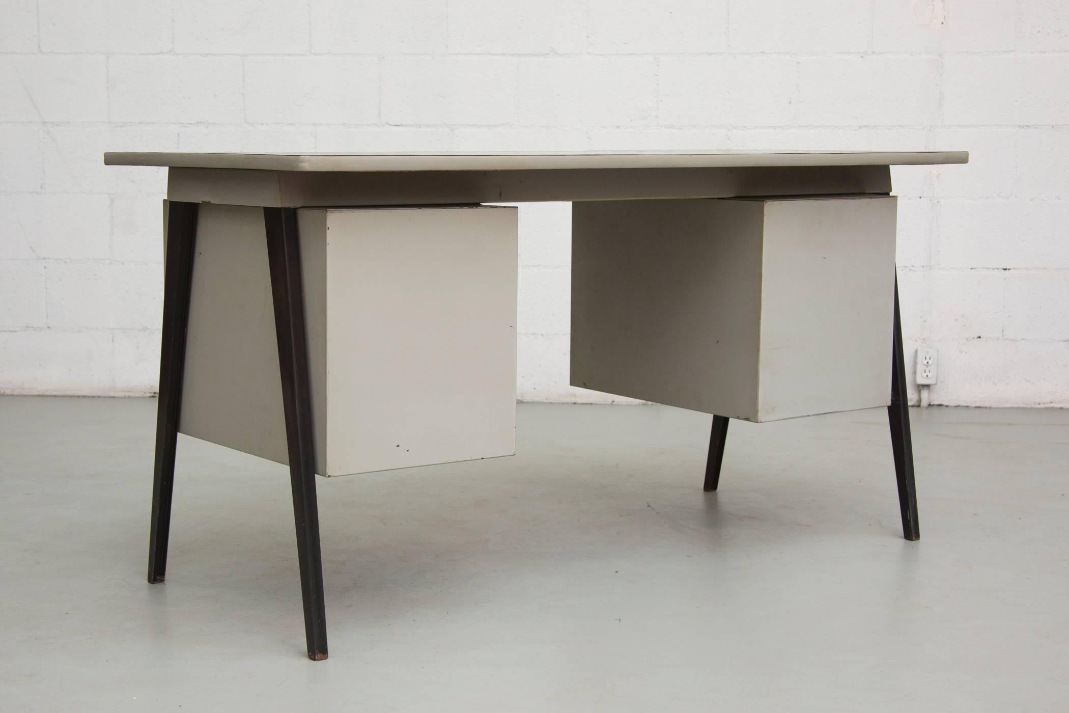 Dutch Industrial Style Six-Drawer Office Desk