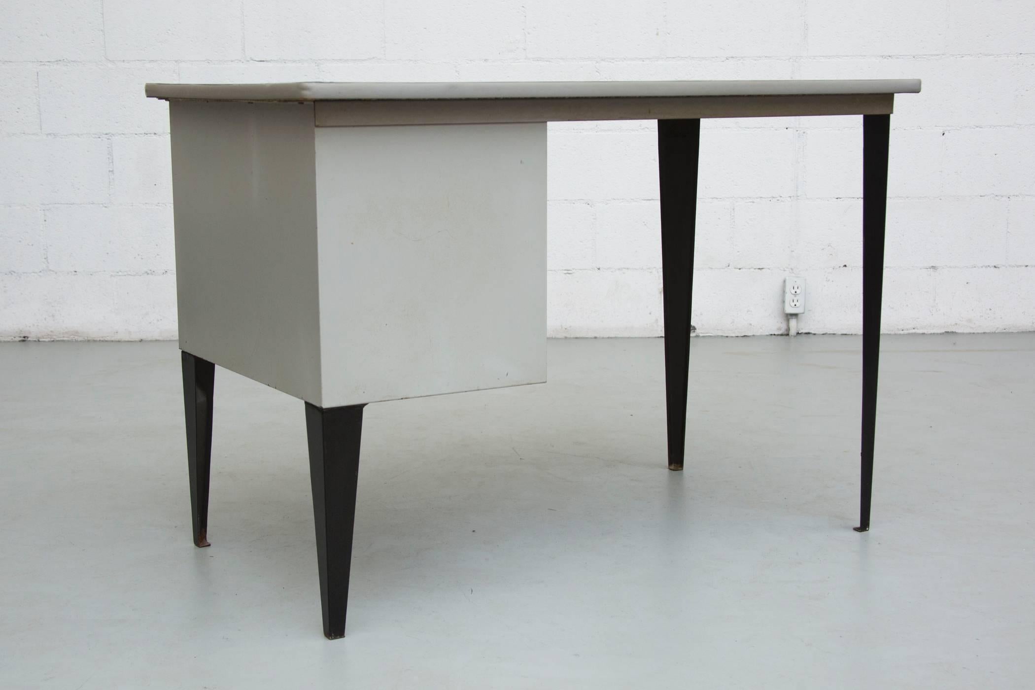 Mid-Century Modern Friso Kramer Style Small Industrial Desk